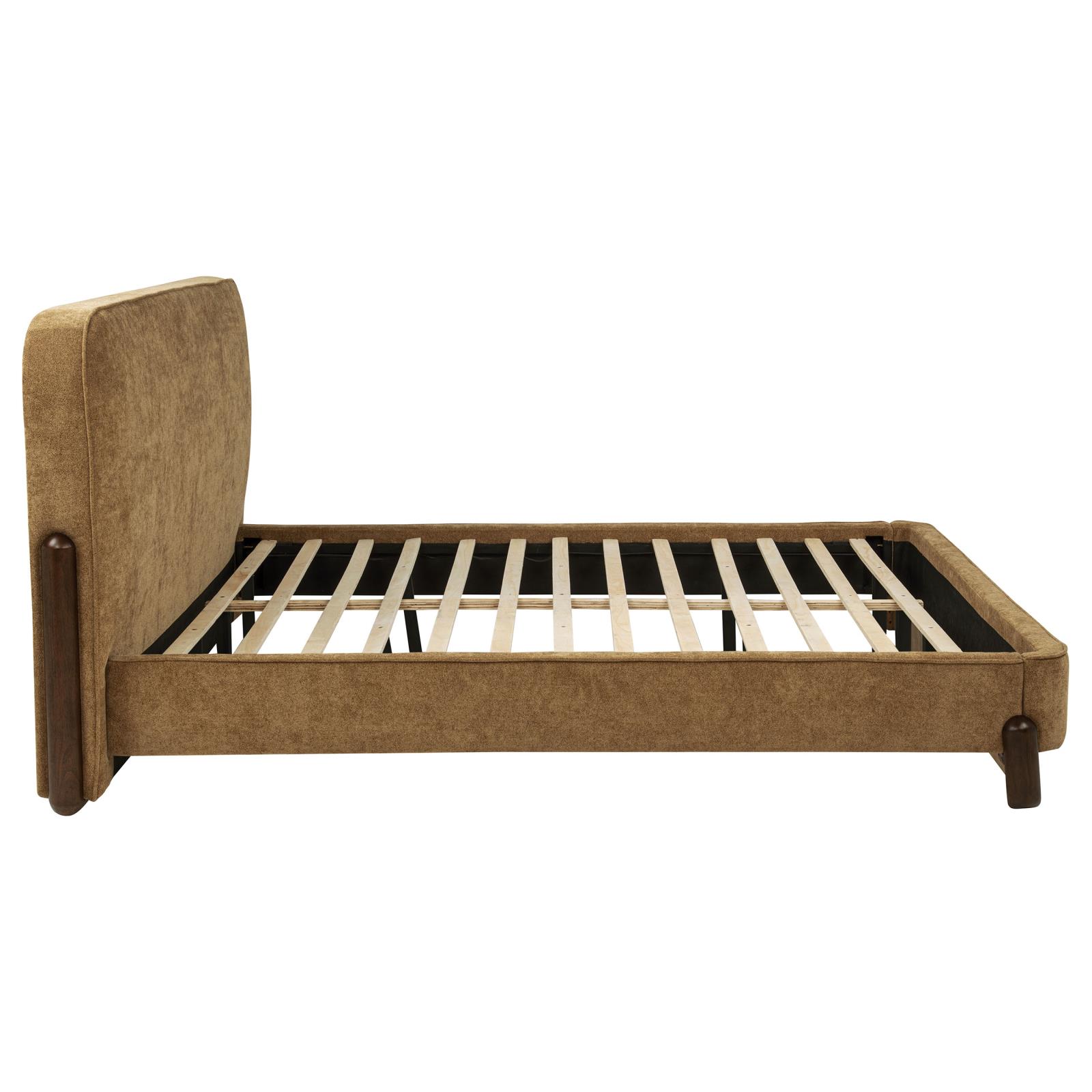 Baldacci Upholstered California King Platform Bed Curry and Walnut - Image 6