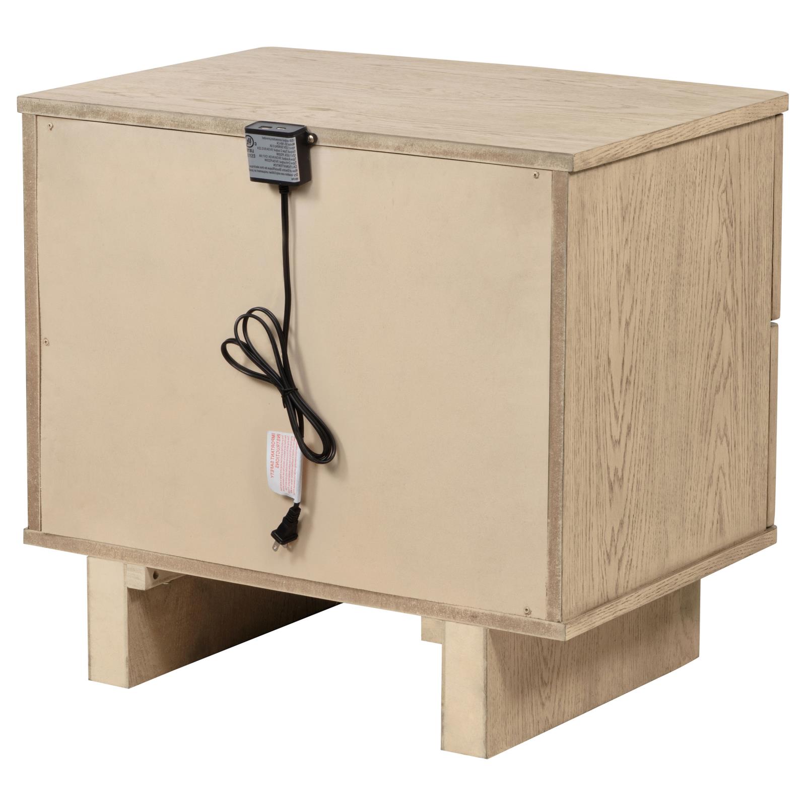 Kailani 2-drawer Nightstand Bedside Table Beige Oak - Image 8