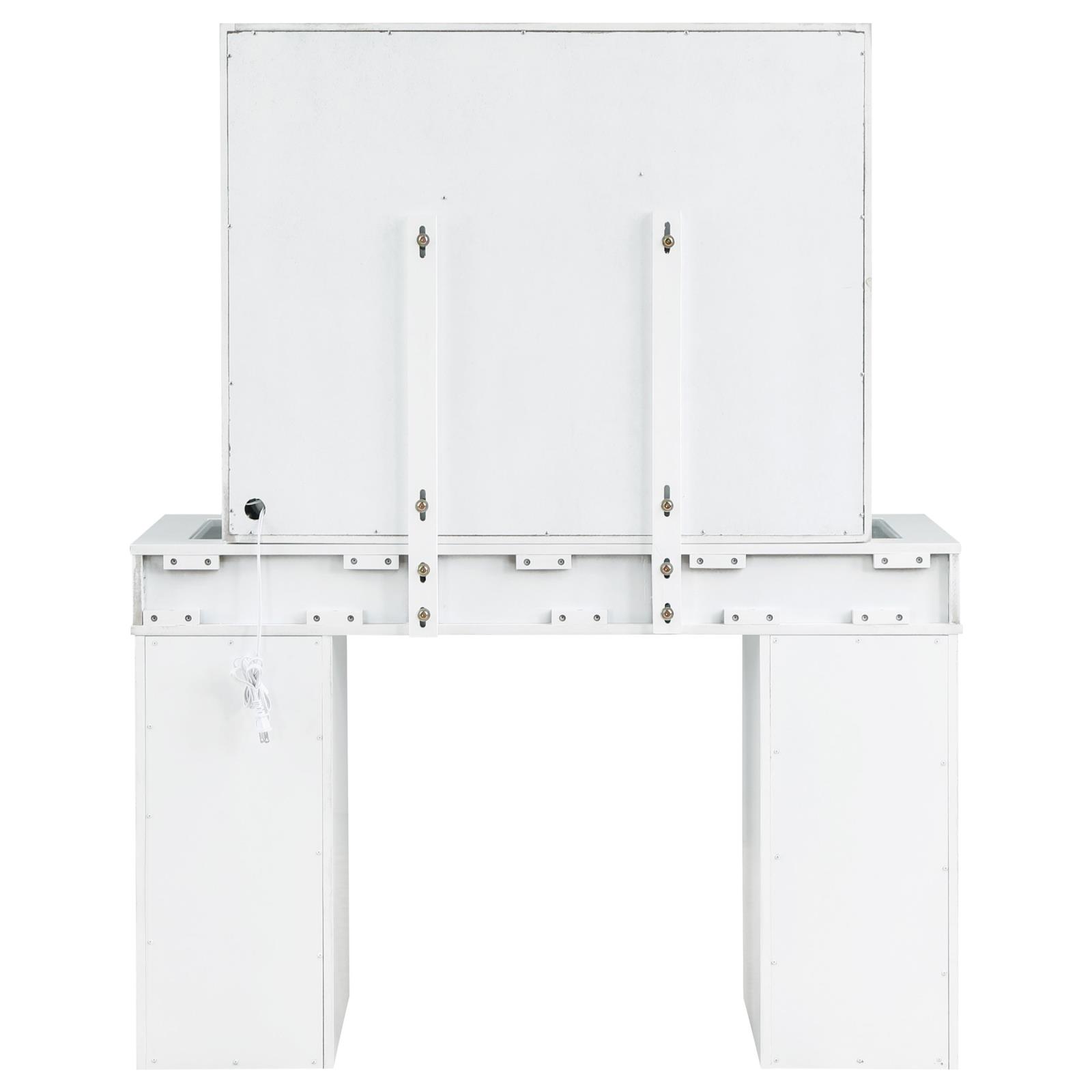 Regina Makeup Vanity Table Set with Lighting White - Image 8