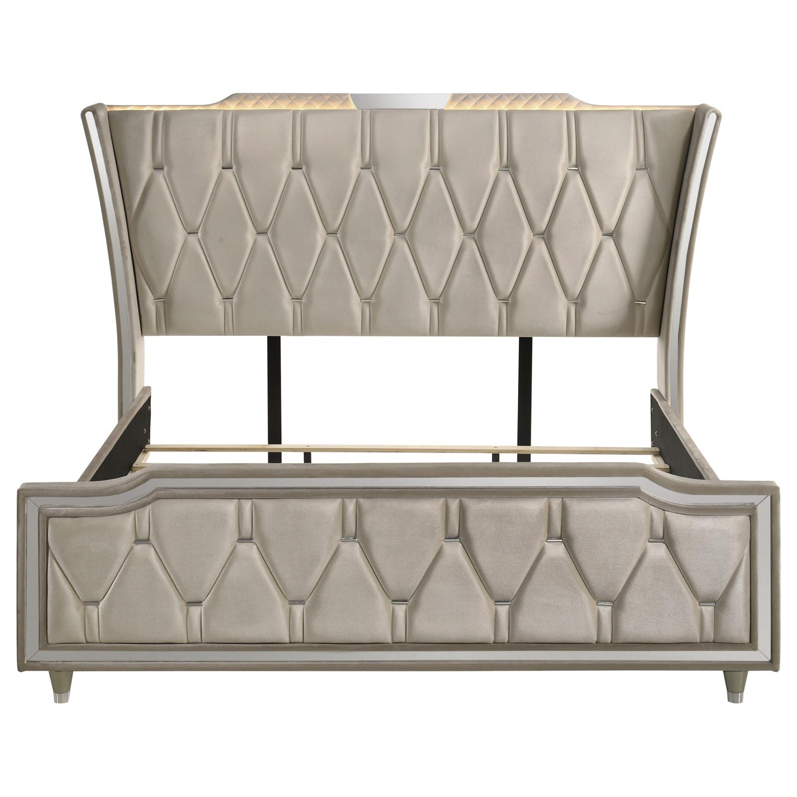 Lorient Eastern King LED Upholstered Bed - Image 4
