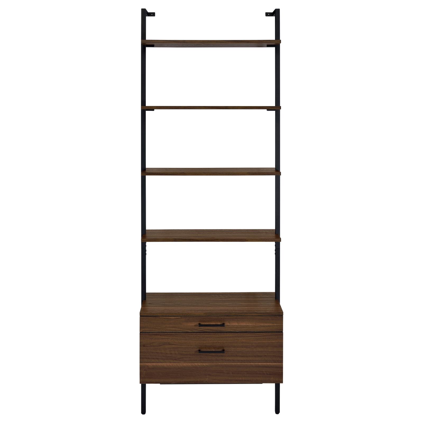 Owens 3-piece 96-inch Wall Mounted Bookshelf Set Walnut - Image 5