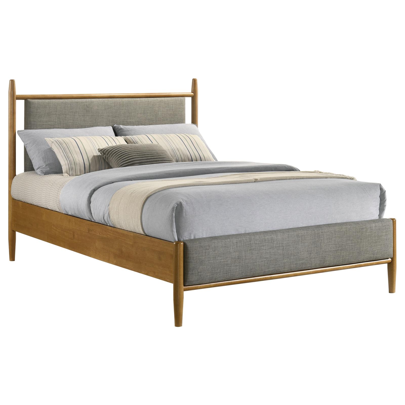 Mason 46-inch Full Panel Platform Bed Grey and Light Brown - Image 3