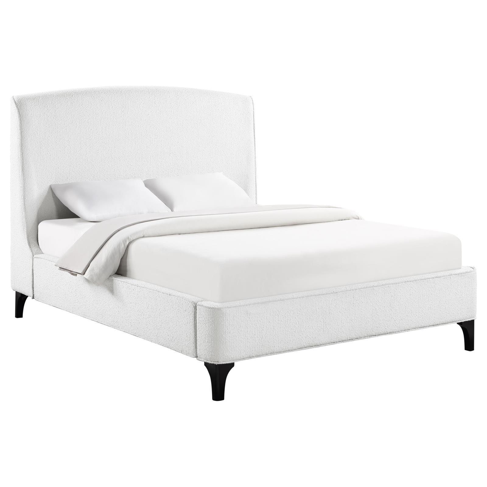 Mosby Upholstered Eastern King Wingback Bed Snow - Image 3
