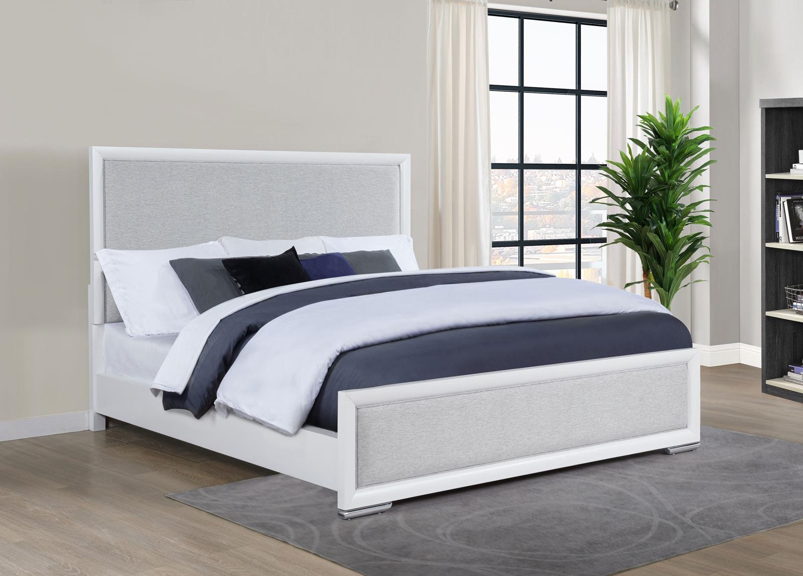 Gracemont 57-inch Eastern King Panel Bed Grey and White - Image 2