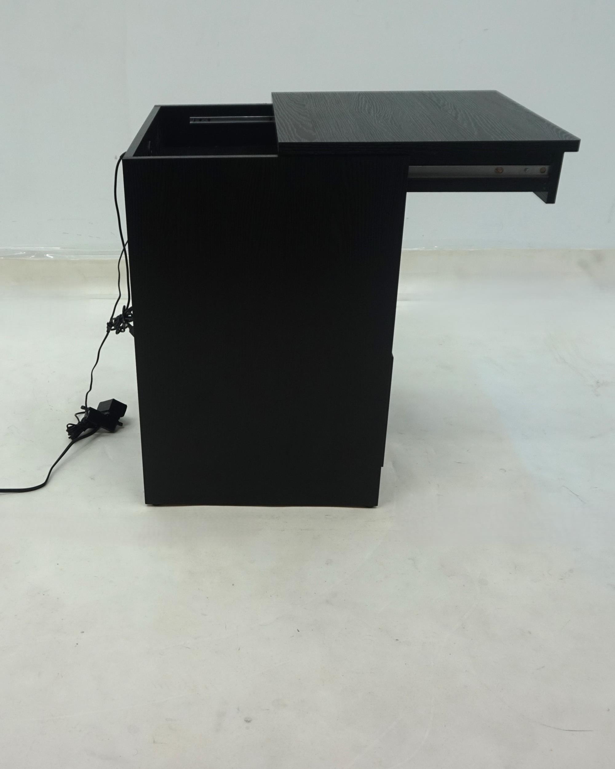 Fabre 1-drawer Extendable Top Nightstand Bedside Table Black Ash - Image 2