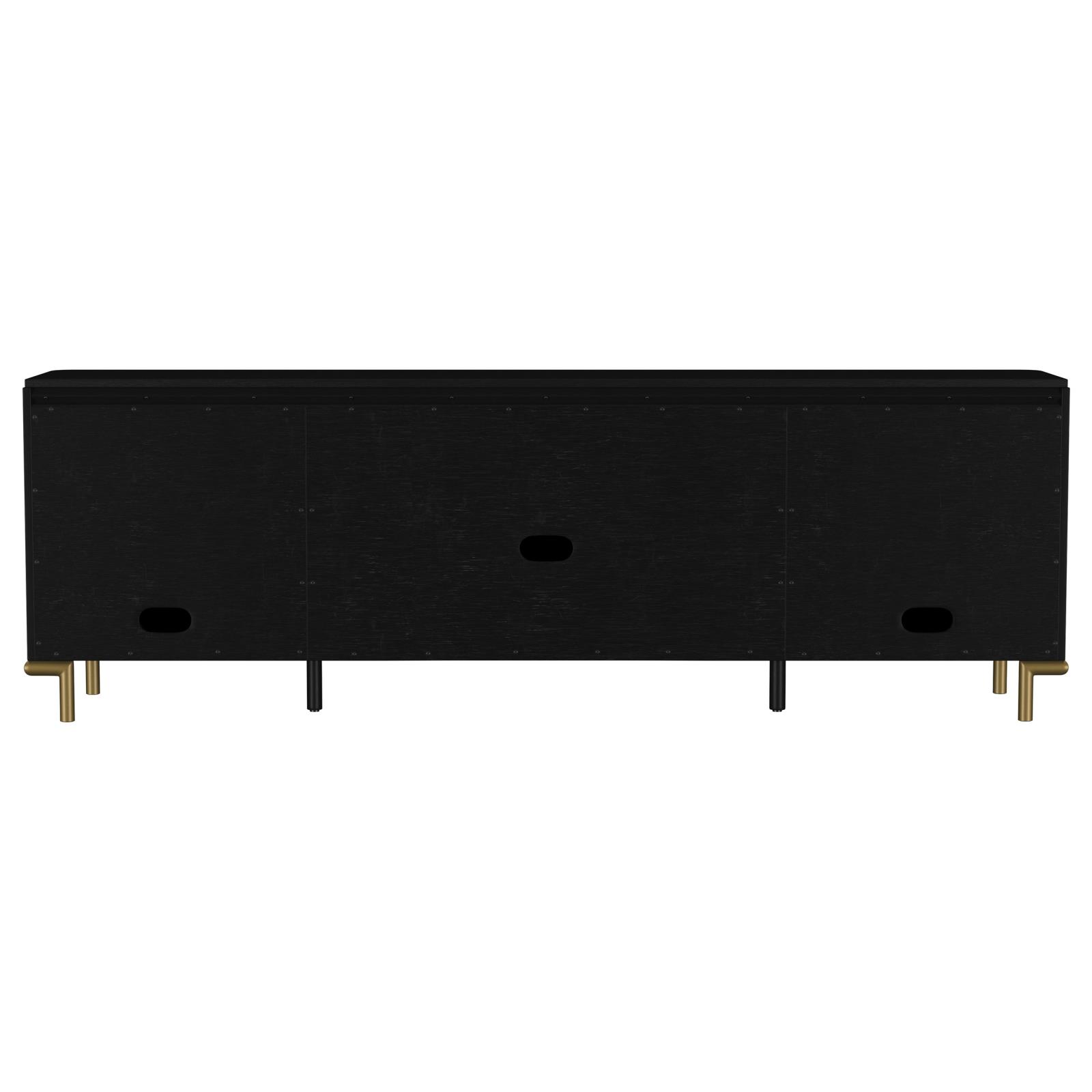 Arini Rattan Cane 2-door TV Stand Media Console Black - Image 8