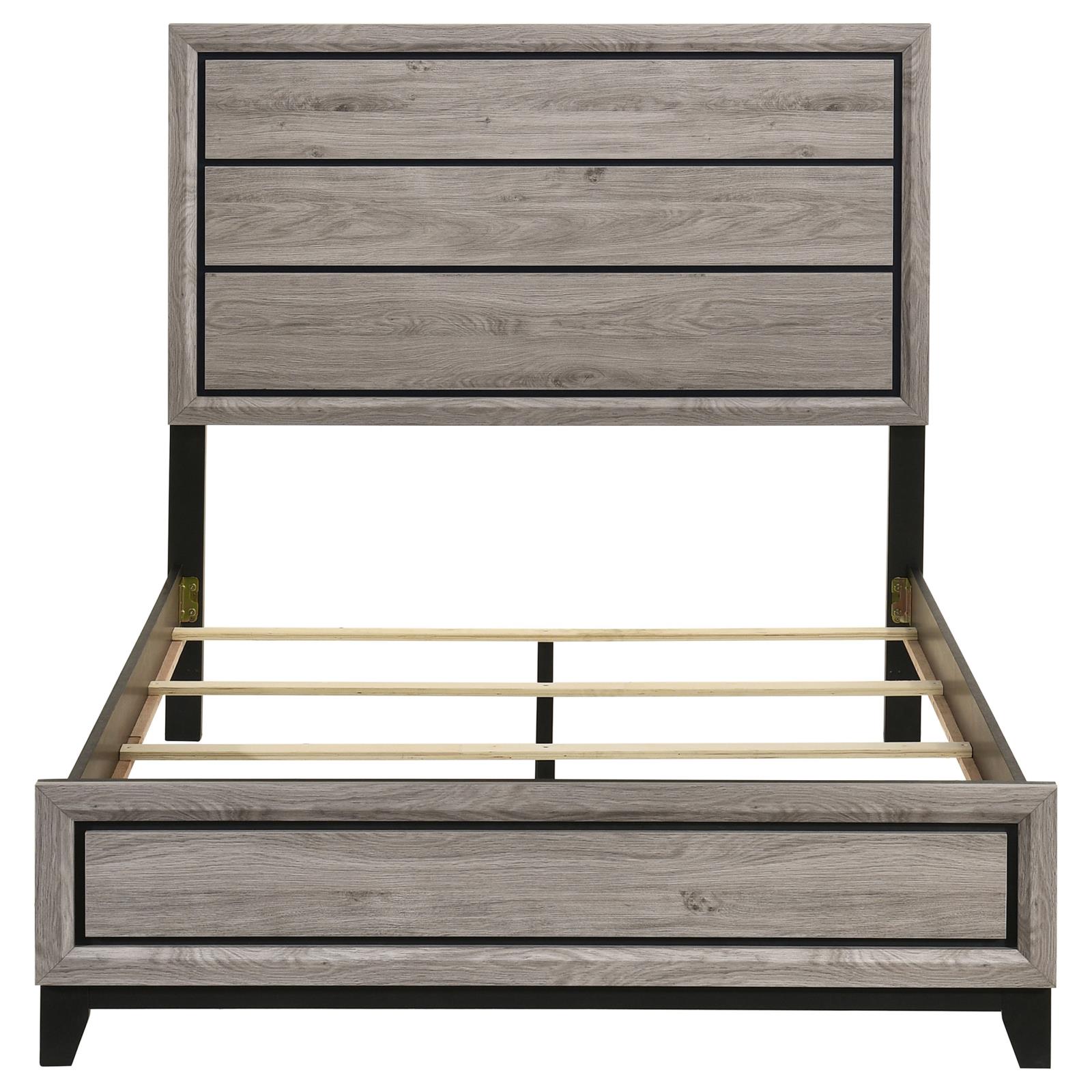 Valen Wood Full Panel Bed Light Taupe - Image 4