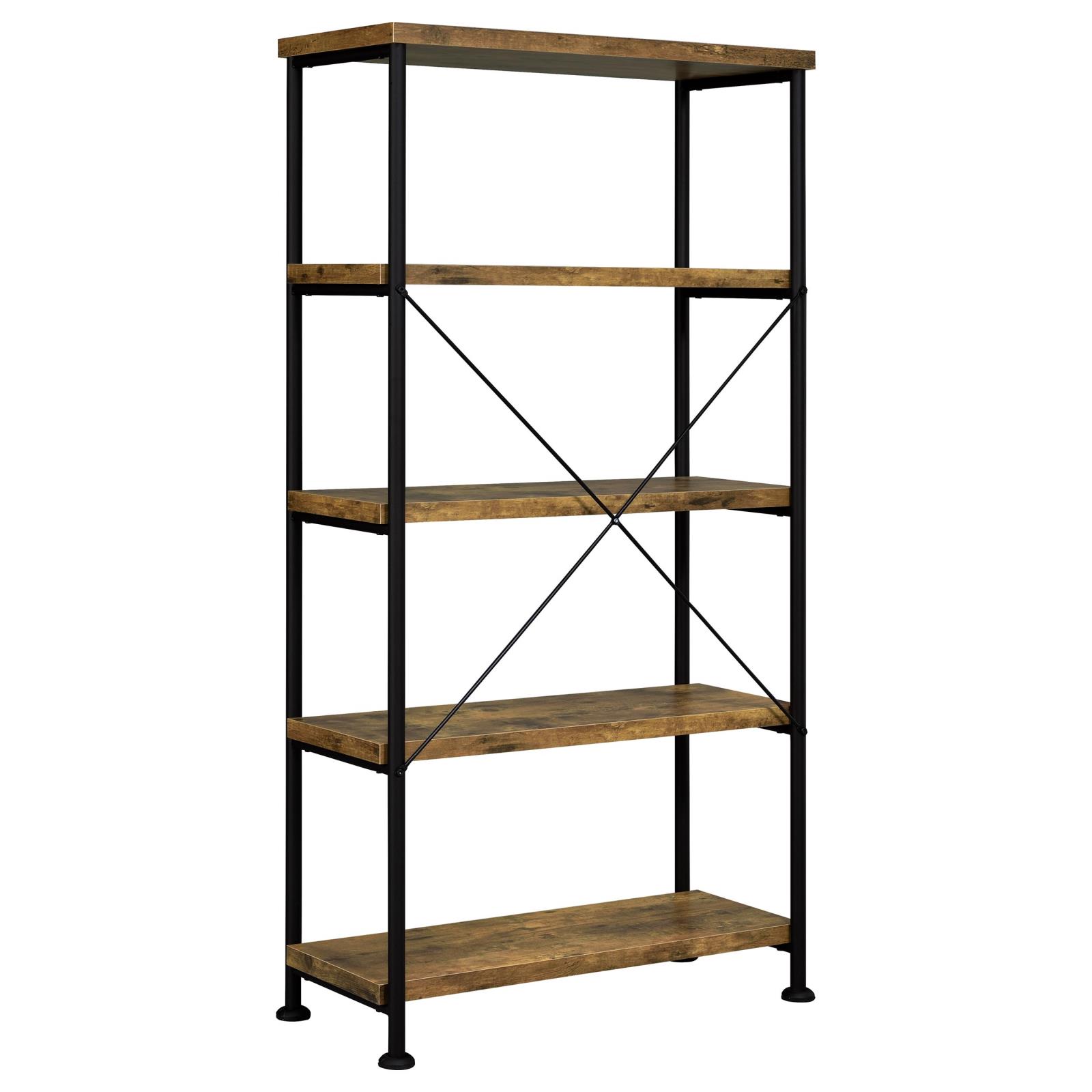 Analiese 63-inch 4-shelf Bookshelf Rustic Nutmeg - Image 5