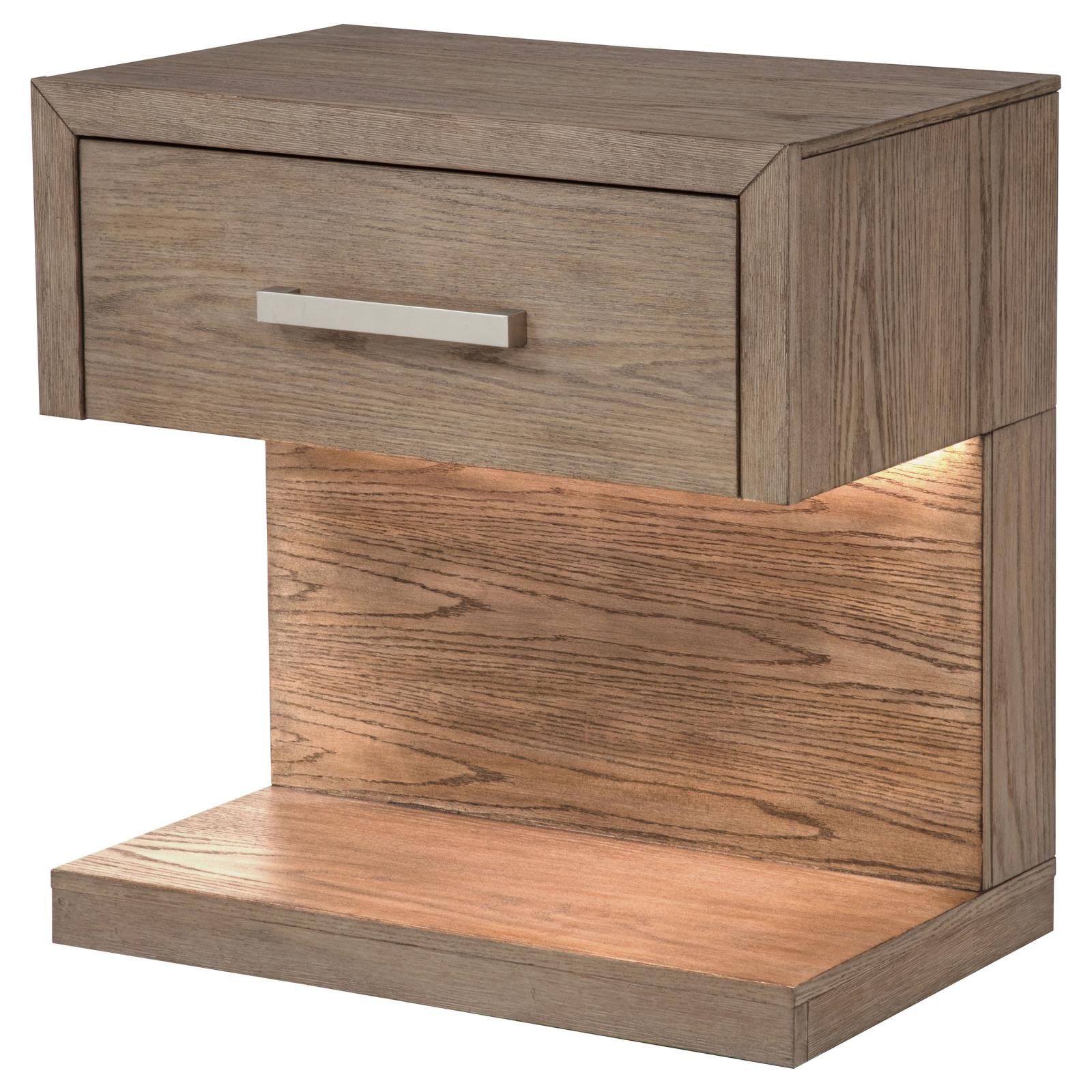 Kenora 1-drawer Nightstand Bedside Table Barley Brown - Image 4