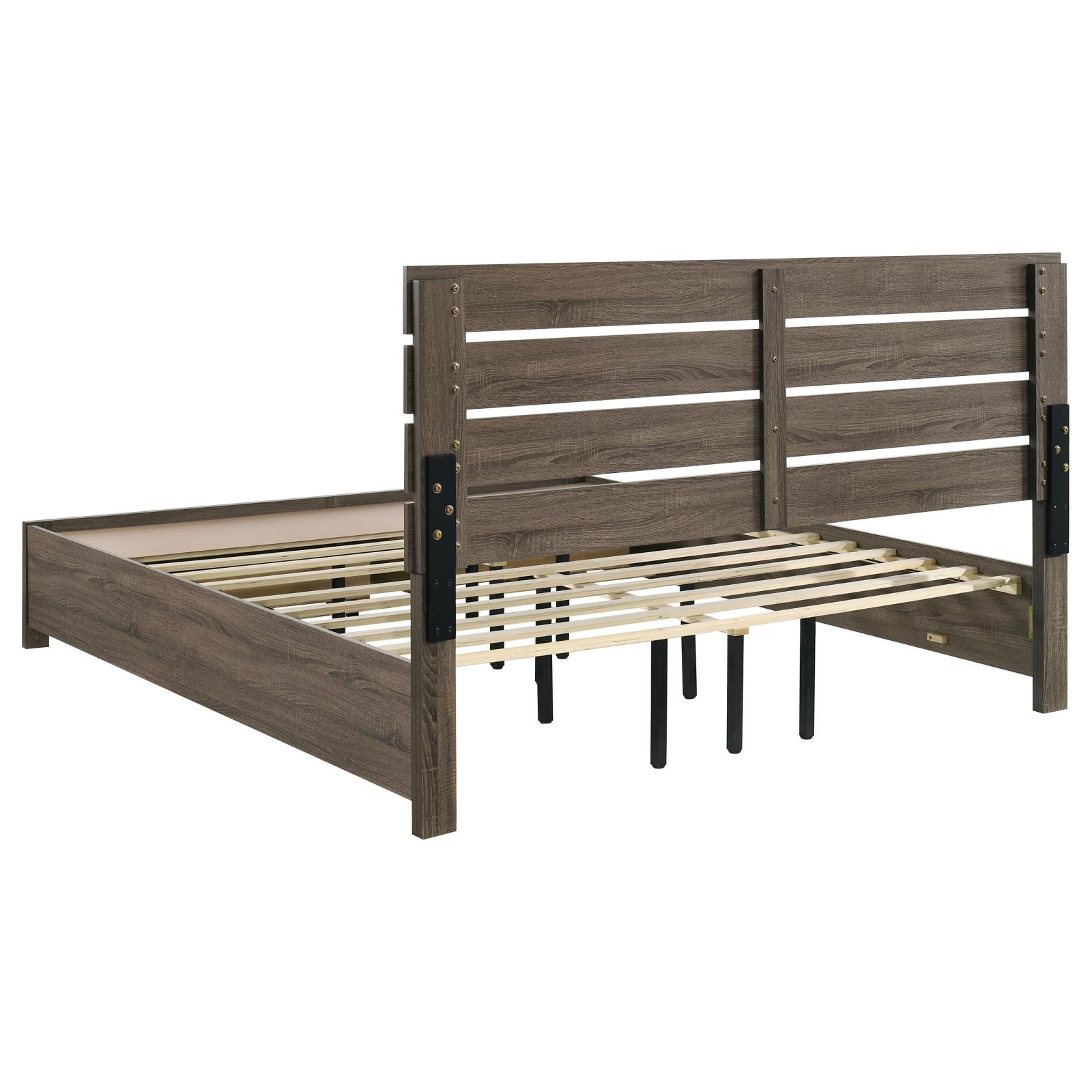 Brantford Wood Eastern King Storage Panel Bed Barrel Oak - Image 6