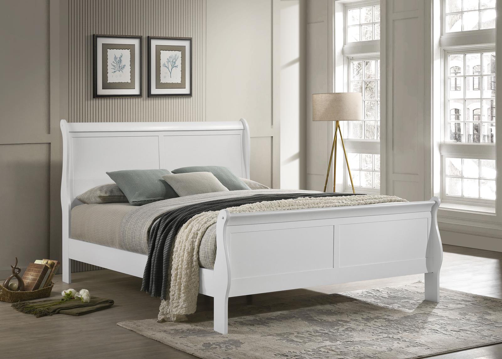 Louis Philippe 47-inch Queen Sleigh Panel Bed White - Image 2