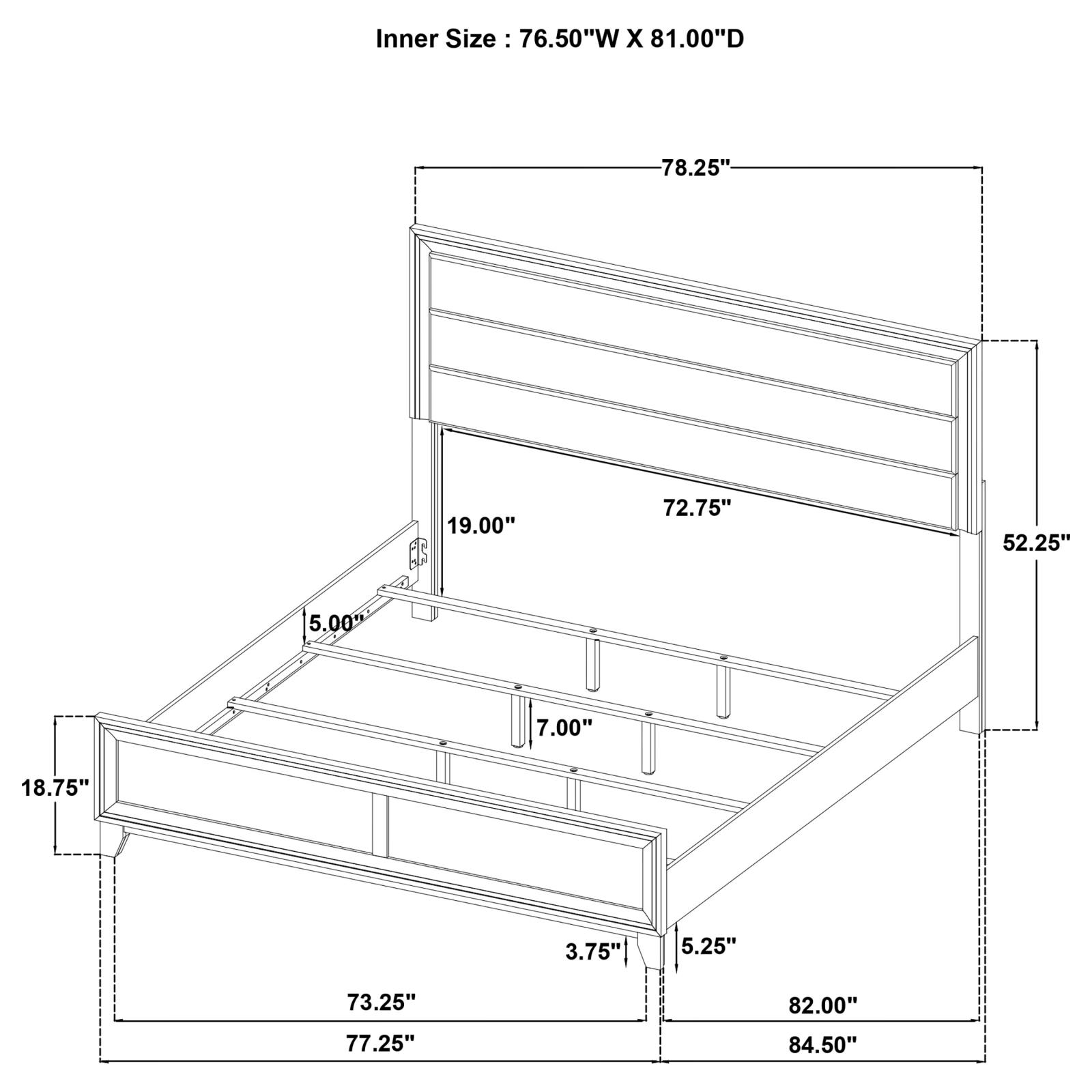 Welsley 50-inch Upholstered Eastern King Bed Walnut - Image 9