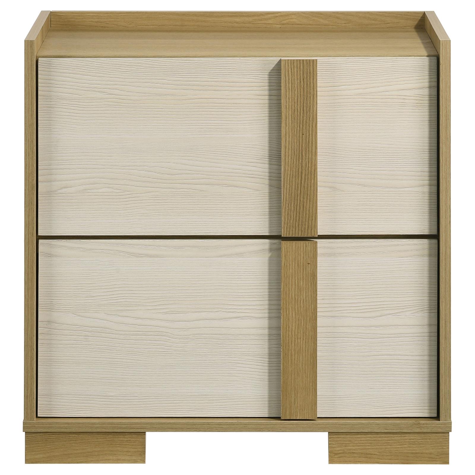 Hyland 2-drawer Nightstand Bedside Table Natural - Image 3