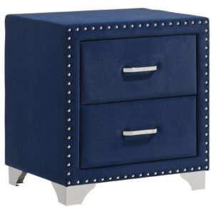 Melody Upholstered 2-drawer Nightstand Pacific Blue