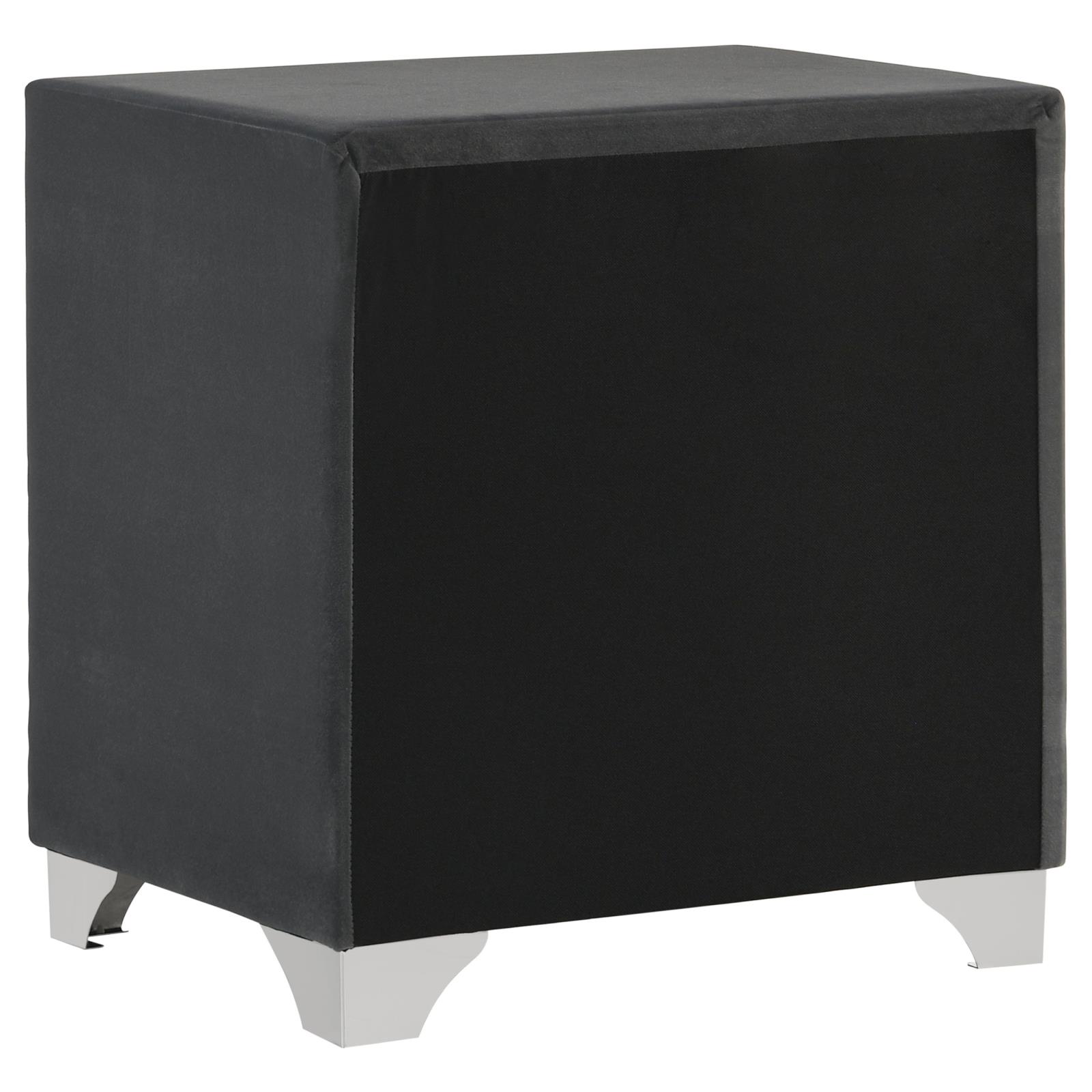 Melody Upholstered 2-drawer Nightstand Grey - Image 6