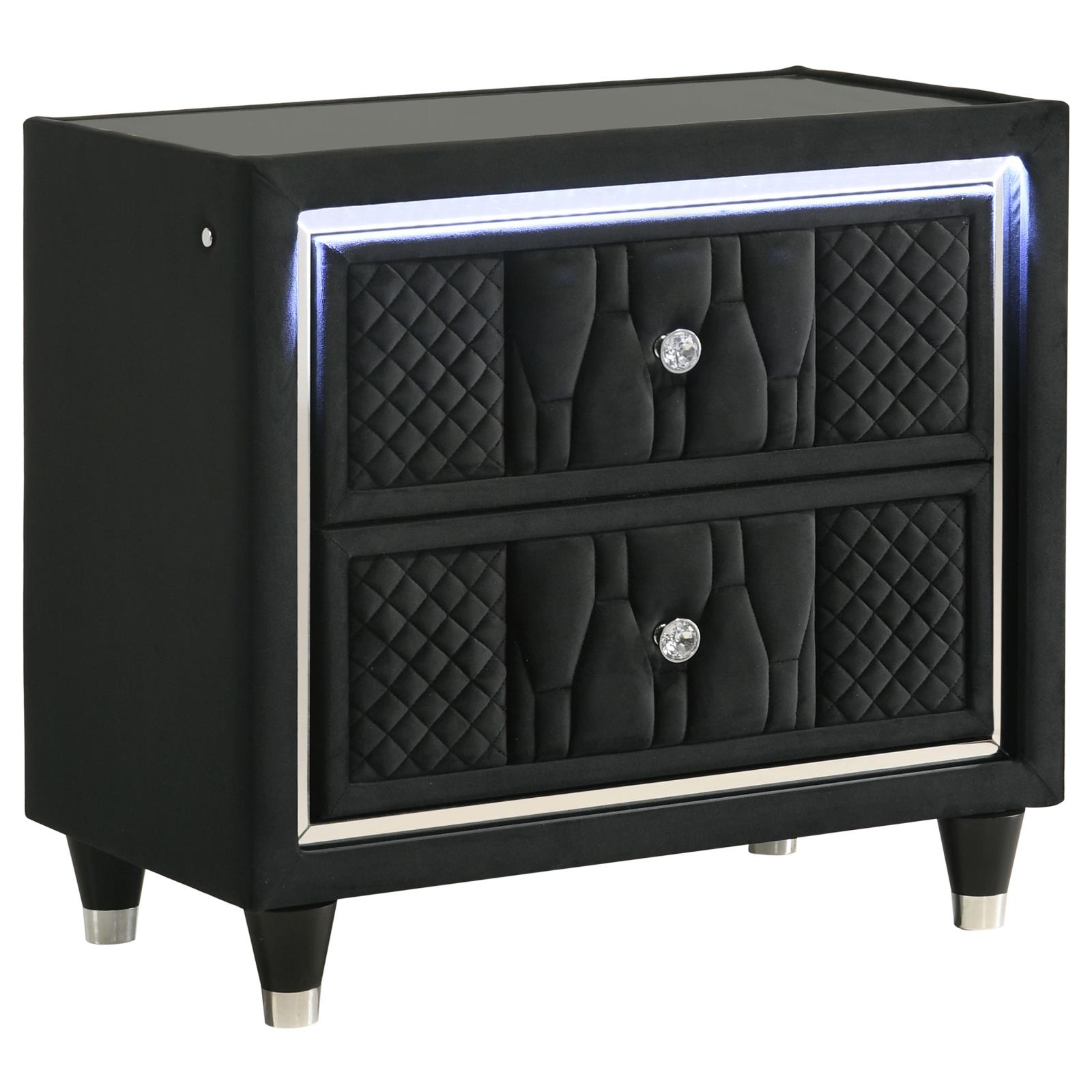 Lorient 2-drawer LED Nightstand with USB - Image 19