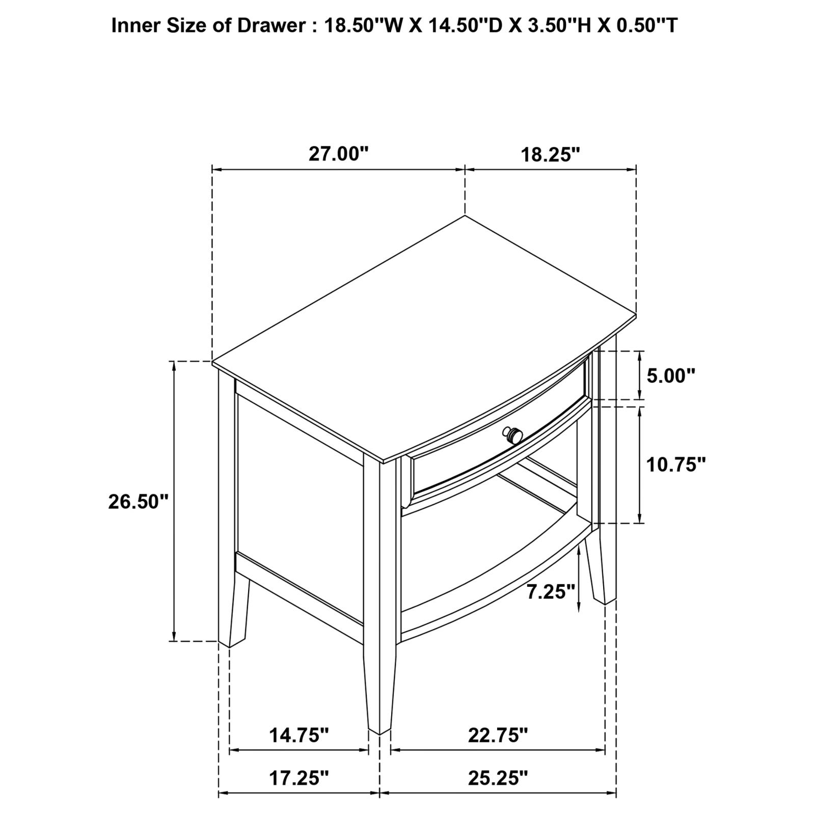 Bexhill 1-drawer Nightstand Bedside Table White - Image 14