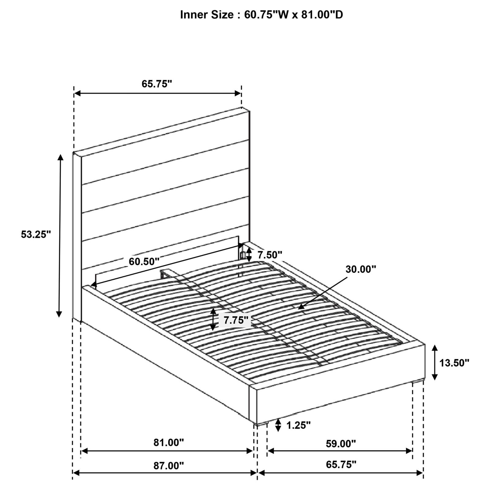 Felicity 53-inch Upholstered Queen Platform Bed White - Image 9
