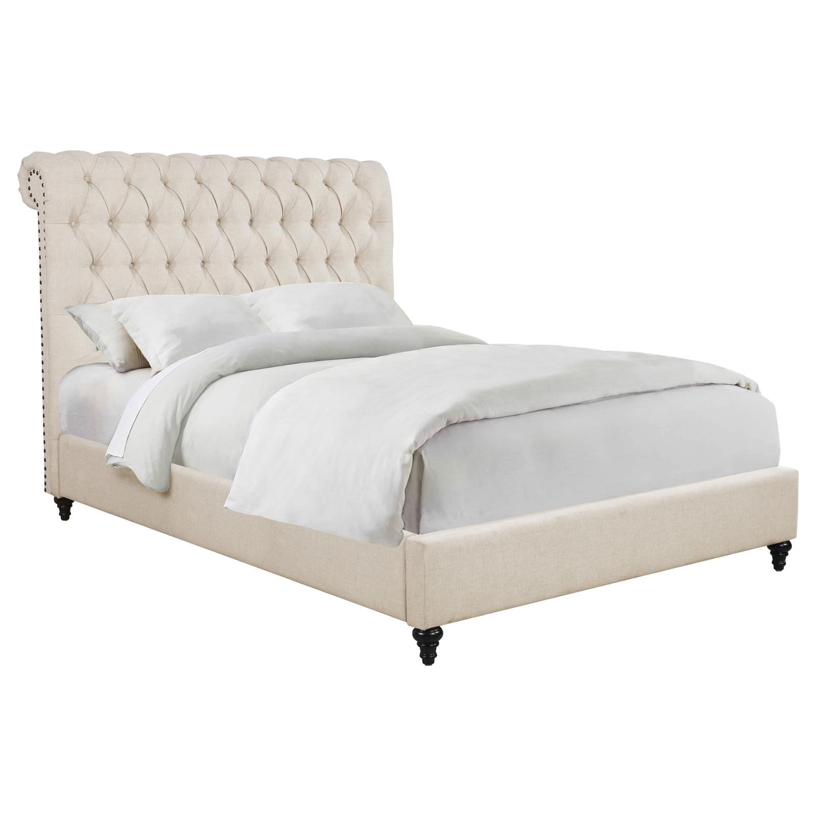 Devon 57-inch Upholstered Full Panel Bed Beige - Image 3