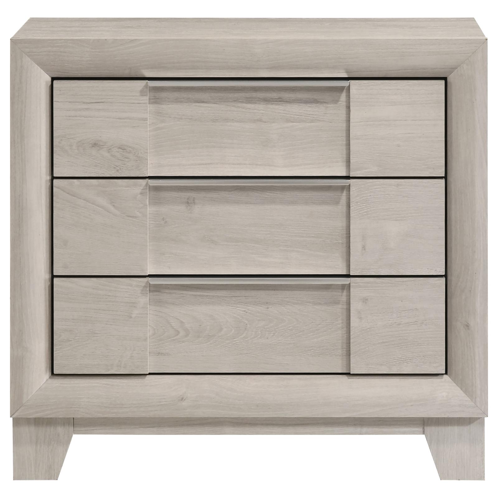 Farre 2-drawer Nightstand Bedside Table Washed Grey - Image 3