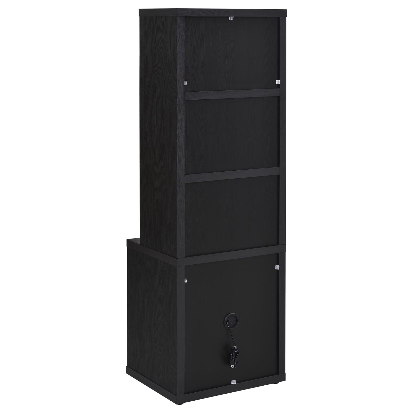 Westpark 3-shelf Bookcase USB and Lockable Drawer Black - Image 7