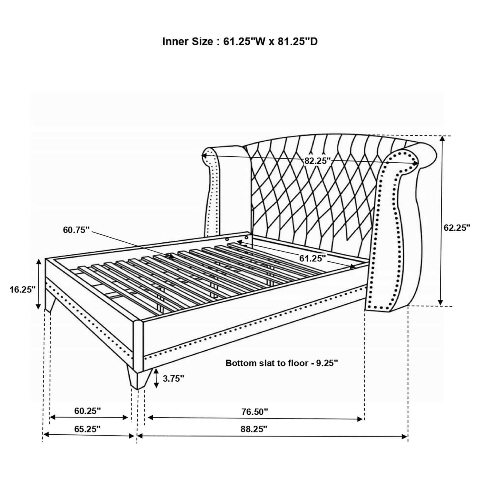 Barzini Upholstered Queen Wingback Bed - Image 7