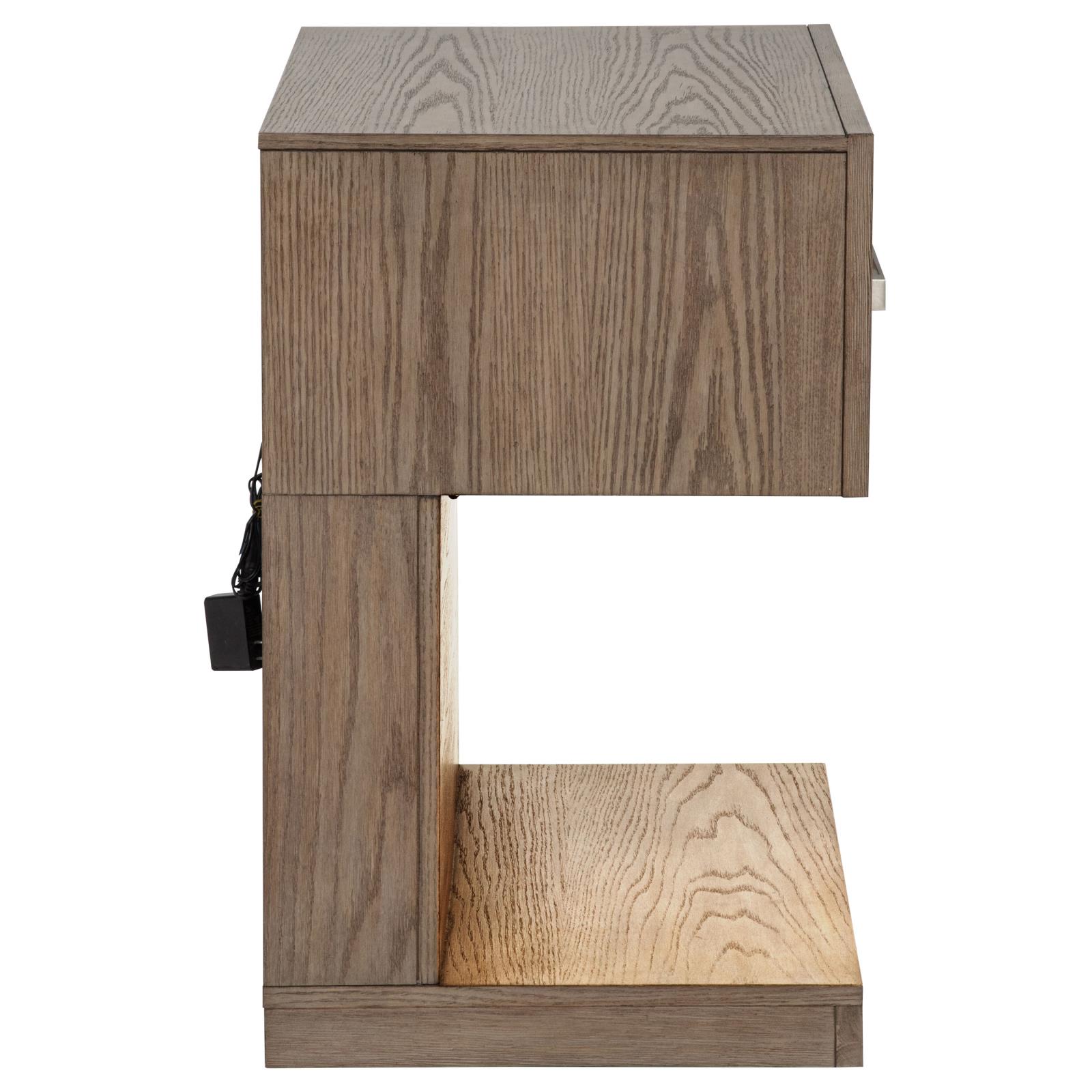 Kenora 1-drawer Nightstand Bedside Table Barley Brown - Image 9