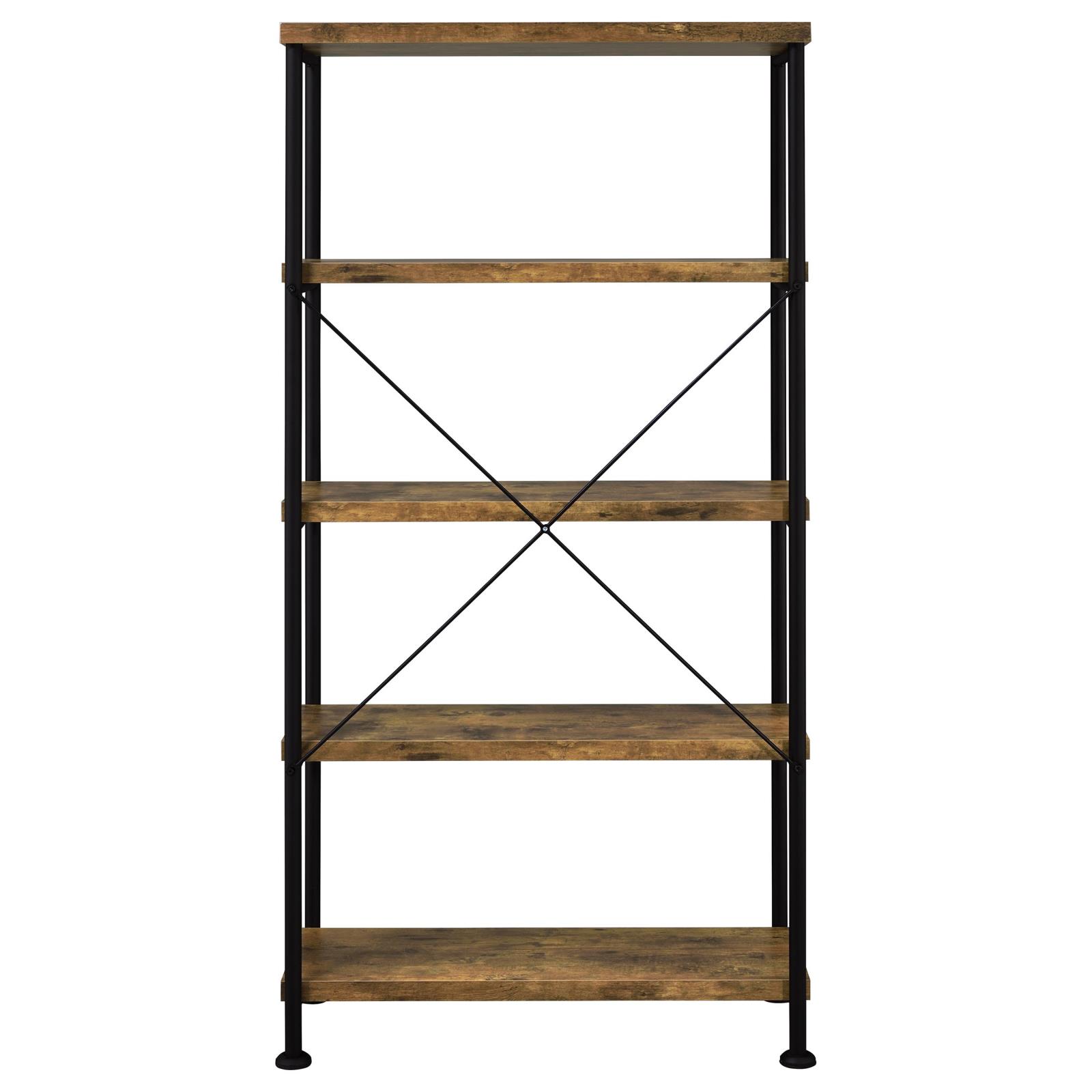 Analiese 2-piece Computer Desk Bookcase Set Rustic Nutmeg - Image 12