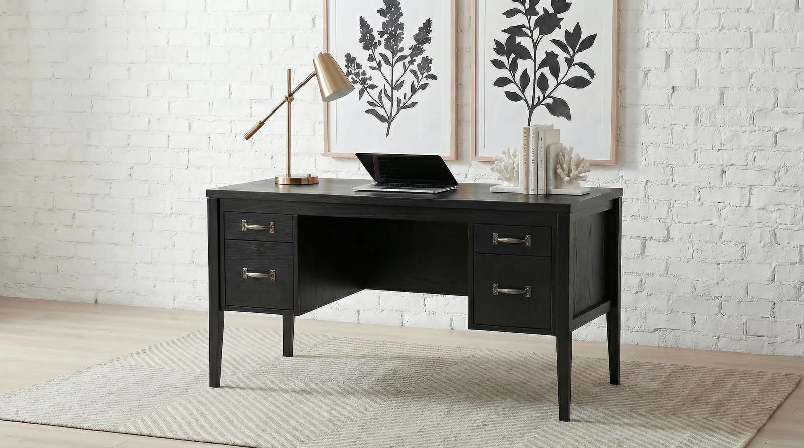 Graham 54-inch 4-drawer Double Pedestal Lift Top Computer Desk - Image 2