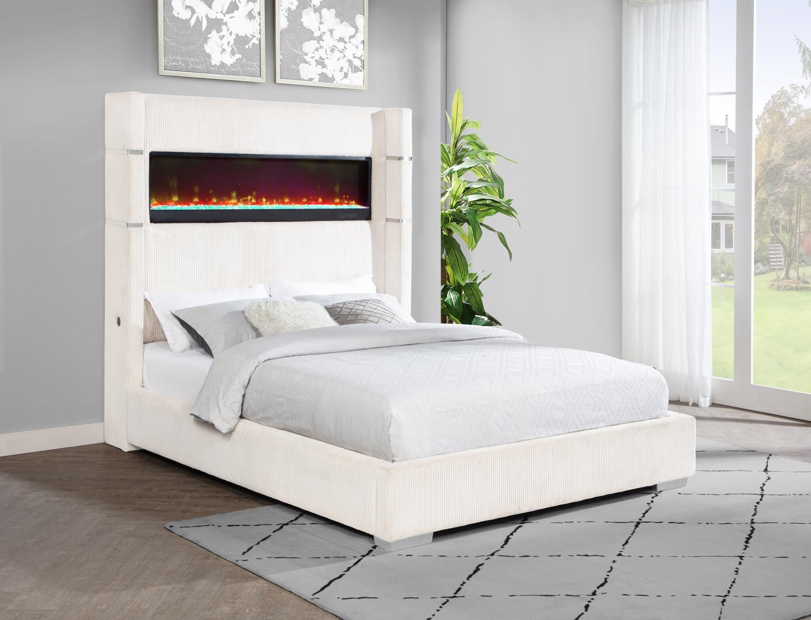 Tisdall Upholstered Queen Flame Visualizer Bed - Image 18