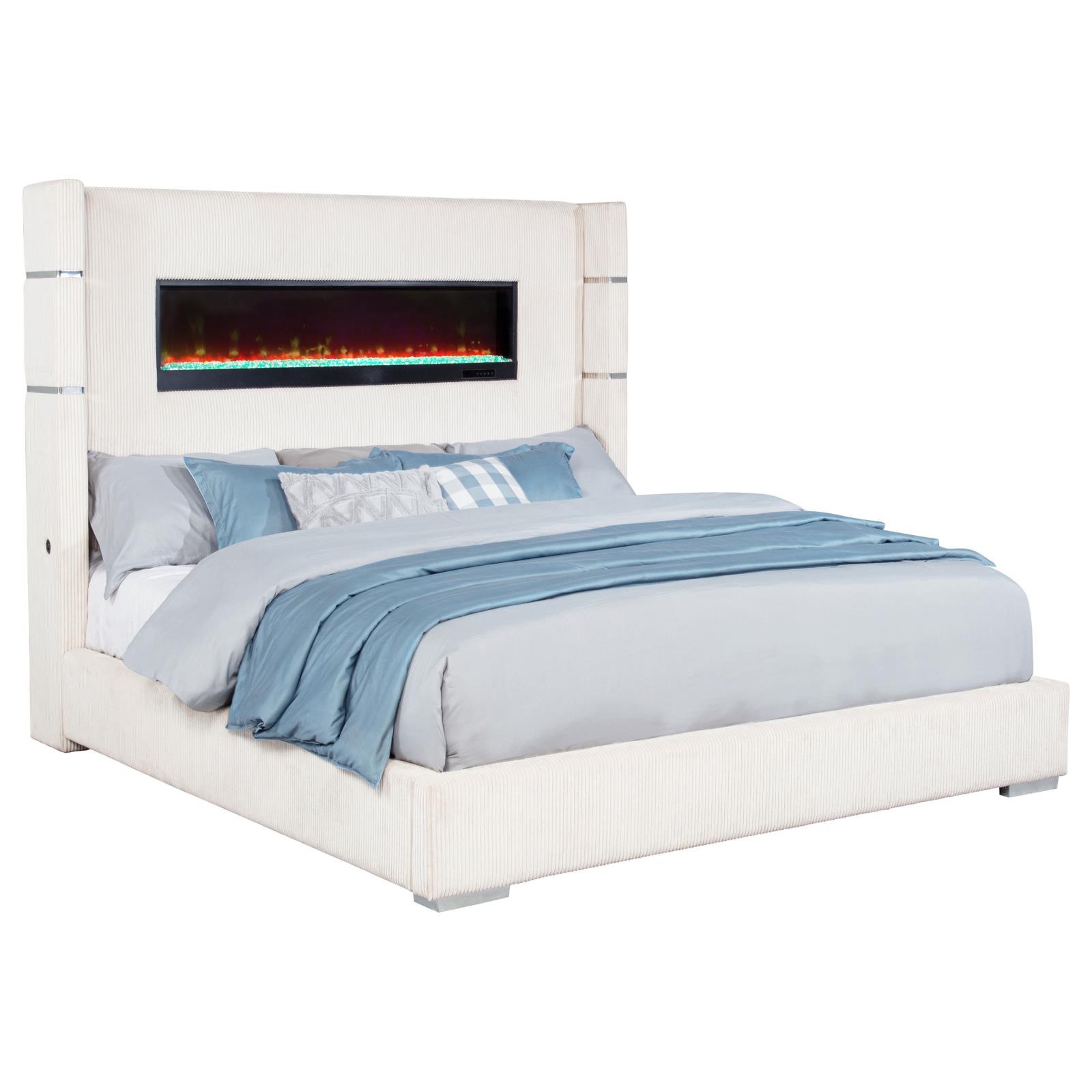 Tisdall Upholstered Eastern King Flame Visualizer Bed - Image 20