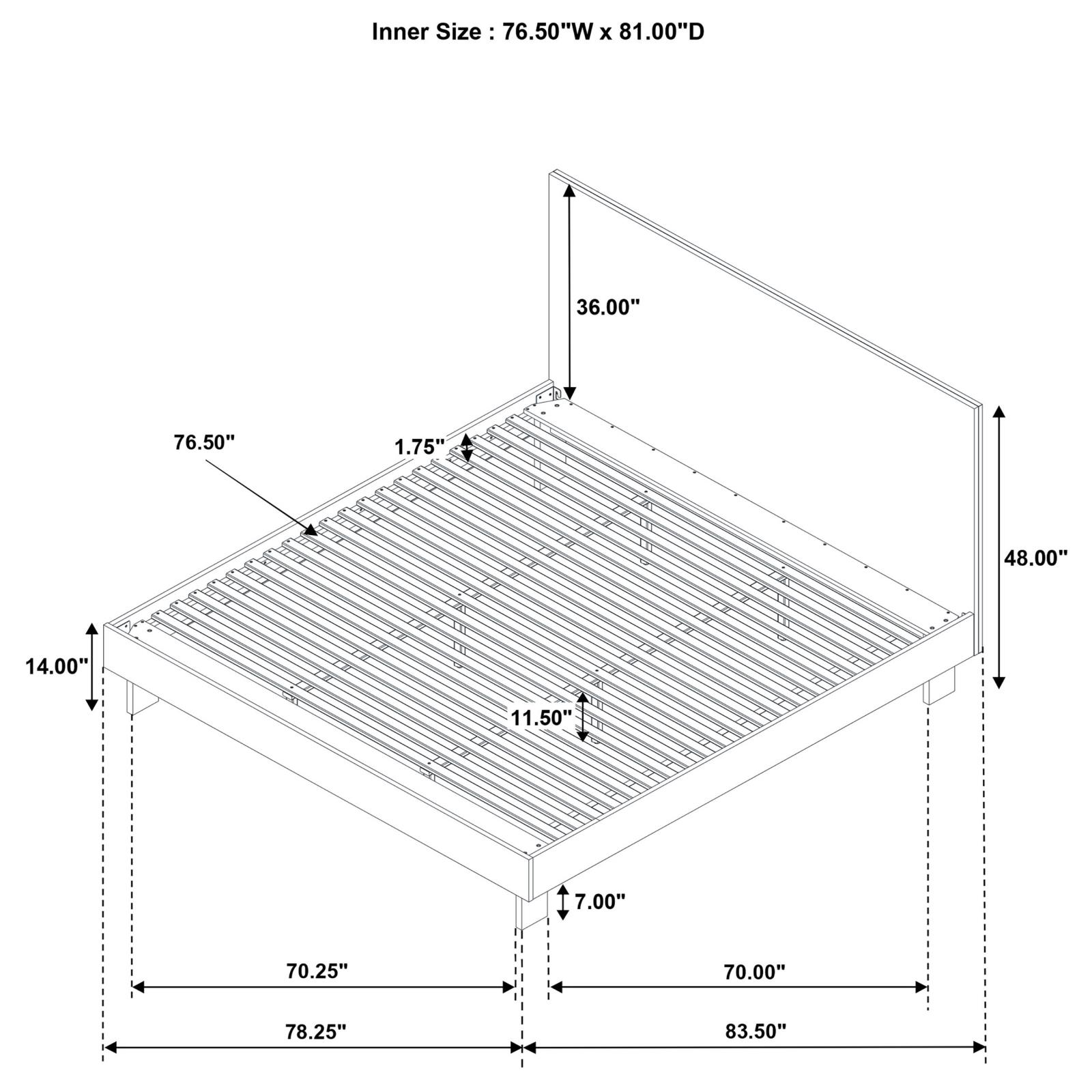 Glenwood 48-inch Eastern King Platform Panel Bed Warm Brown - Image 10
