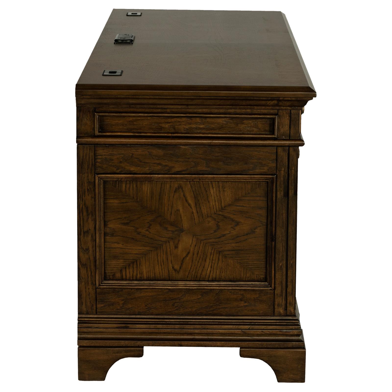 Hartshill 66-inch 5-drawer Credenza Office Desk Burnish Oak - Image 8
