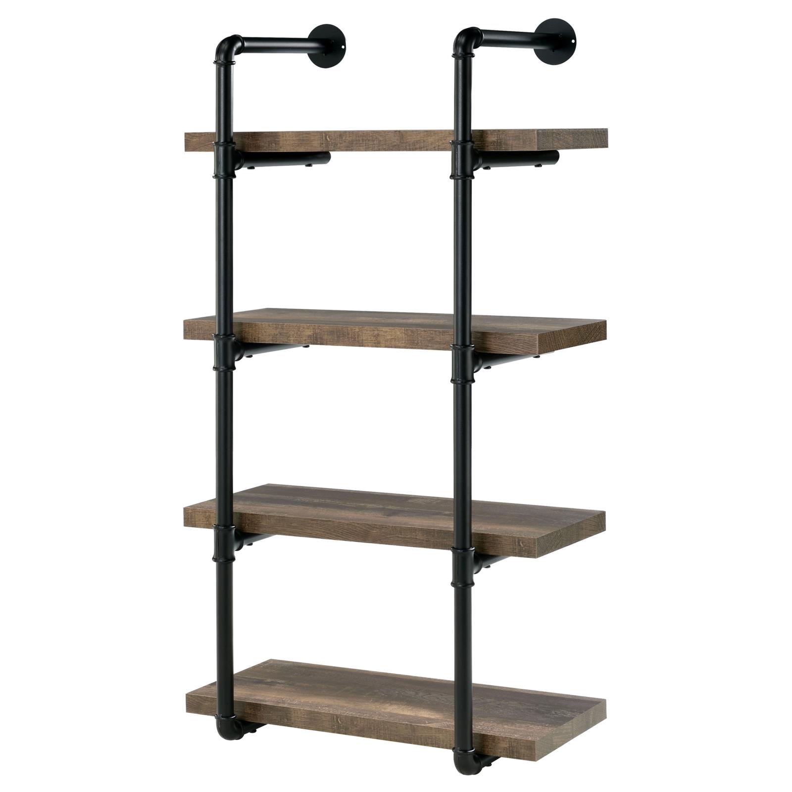 Elmcrest 24-inch 4-shelf Wall Bookshelf Rustic Oak - Image 4