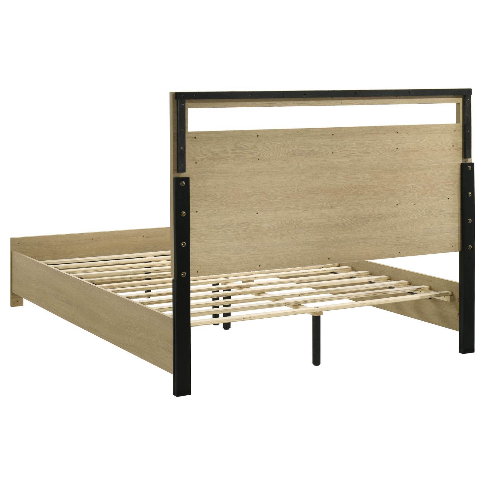 Hendricks Queen Panel Headboard Platform Bed Light Oak - Image 5