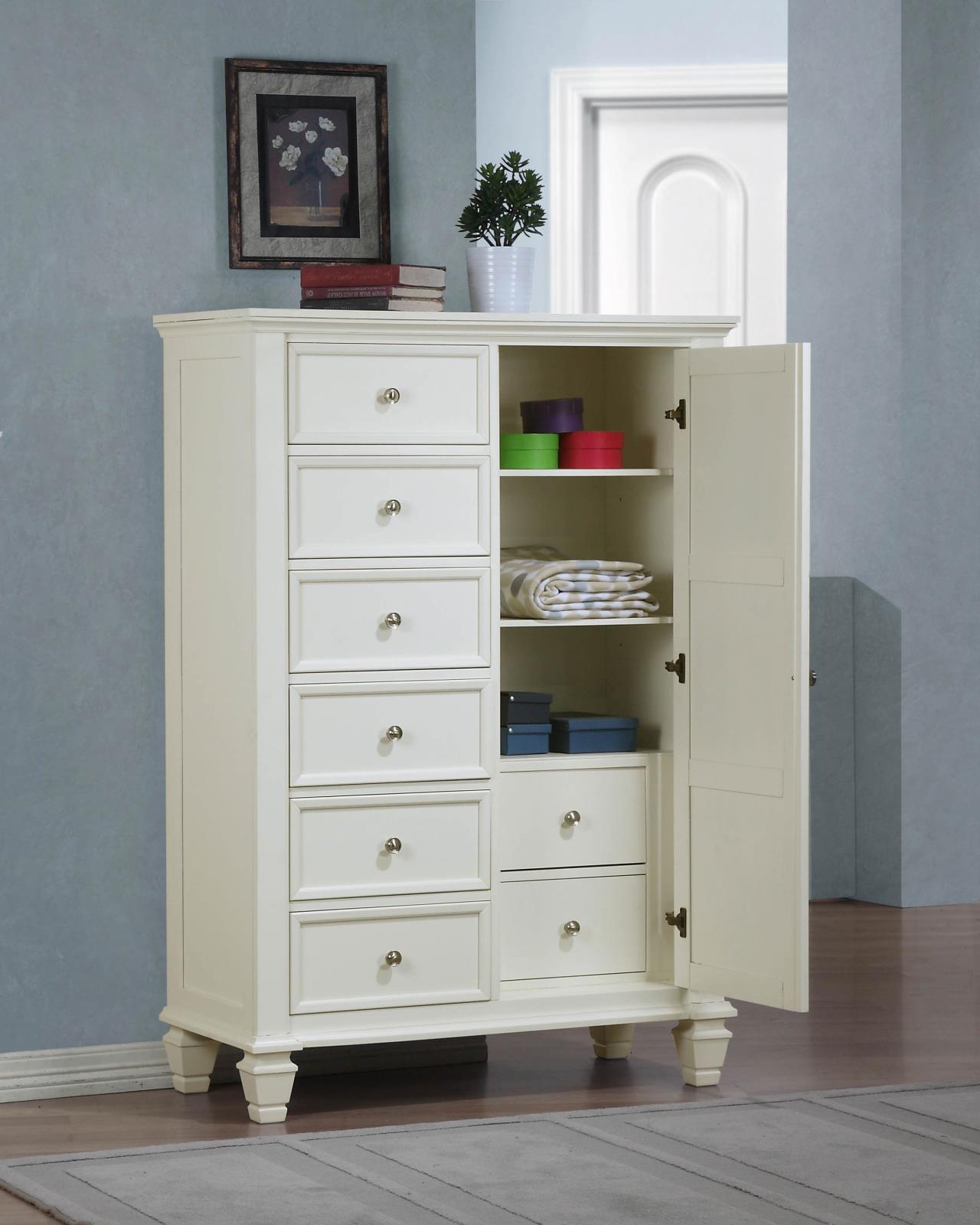 Sandy Beach 8-drawer Door Chest Cream White - Image 3