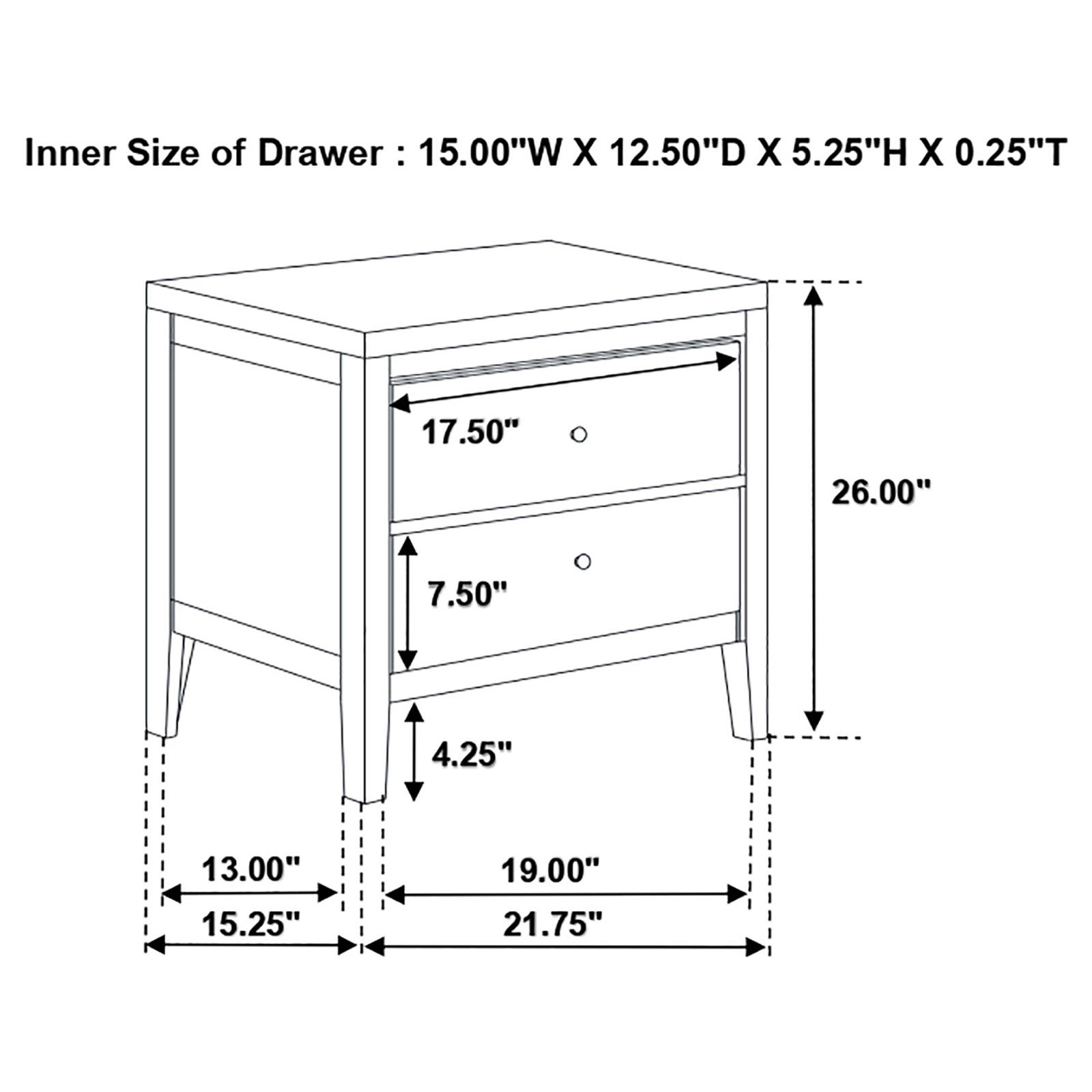 Carlton 2-drawer Nightstand Cappuccino - Image 12