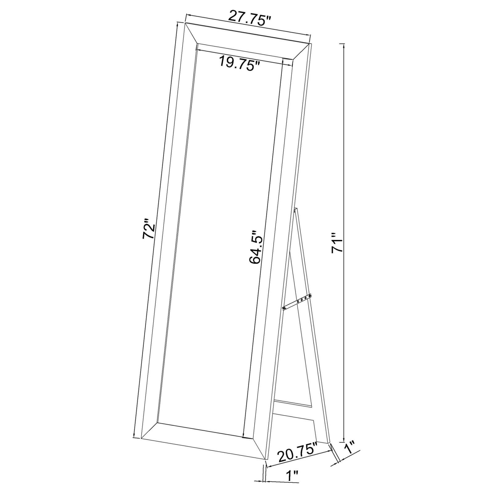 Cadence Tempered Glass Full Length Mirror White High Gloss - Image 7