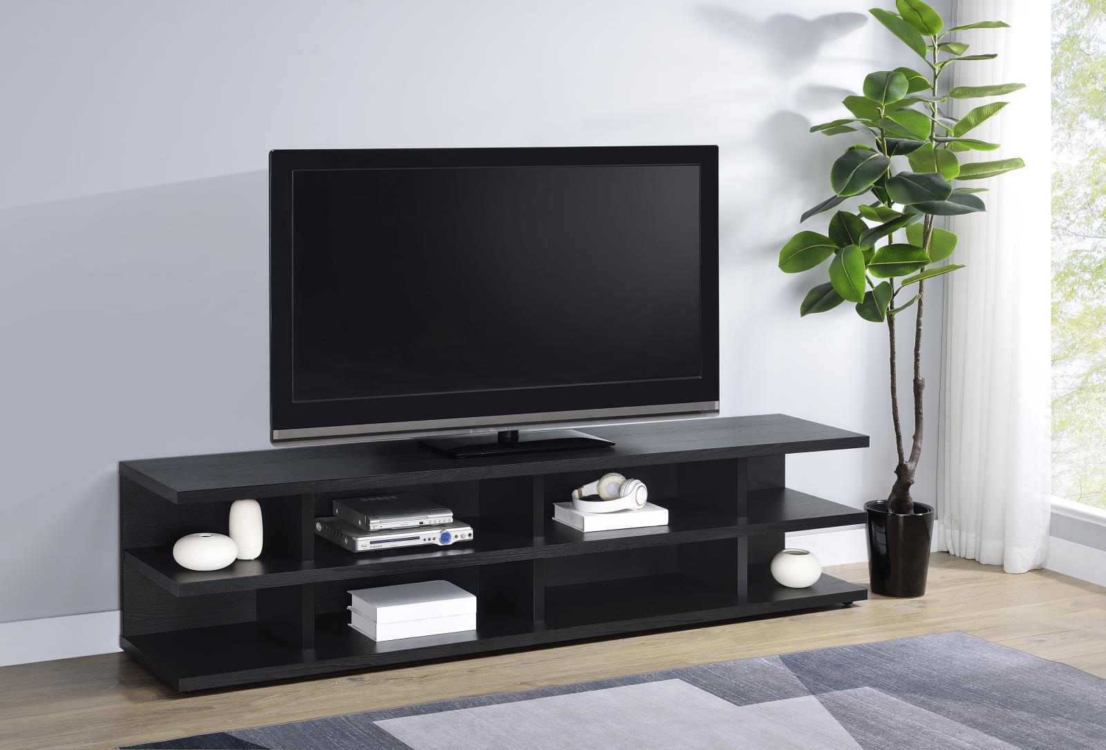 Cartmill 78-inch 2-tier TV Stand Media Console Black - Image 2