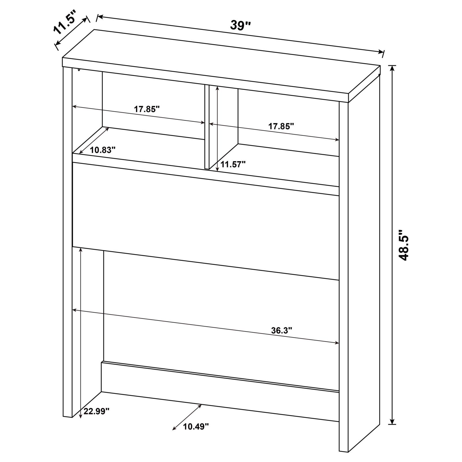 Westpark 49-inch Twin Bookcase Headboard Mango - Image 8