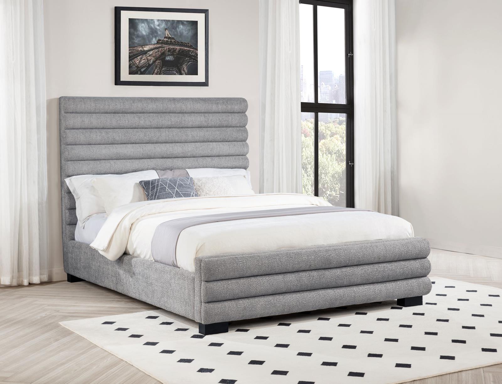 Patricia 58-inch Boucle Upholstered Queen Bed Grey - Image 2