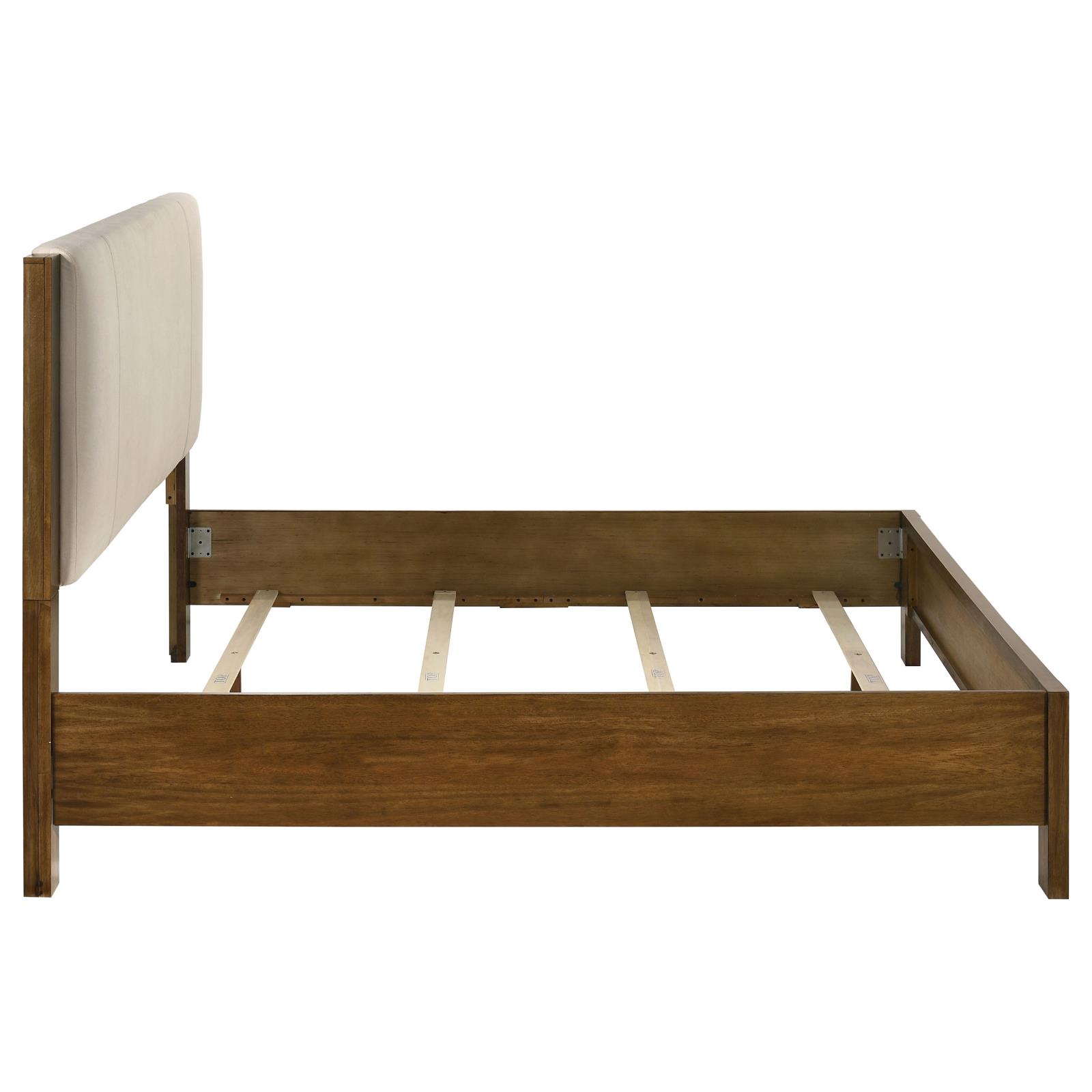 Adderley Eastern King Wood Panel Bed Cream and Warm Brown - Image 6