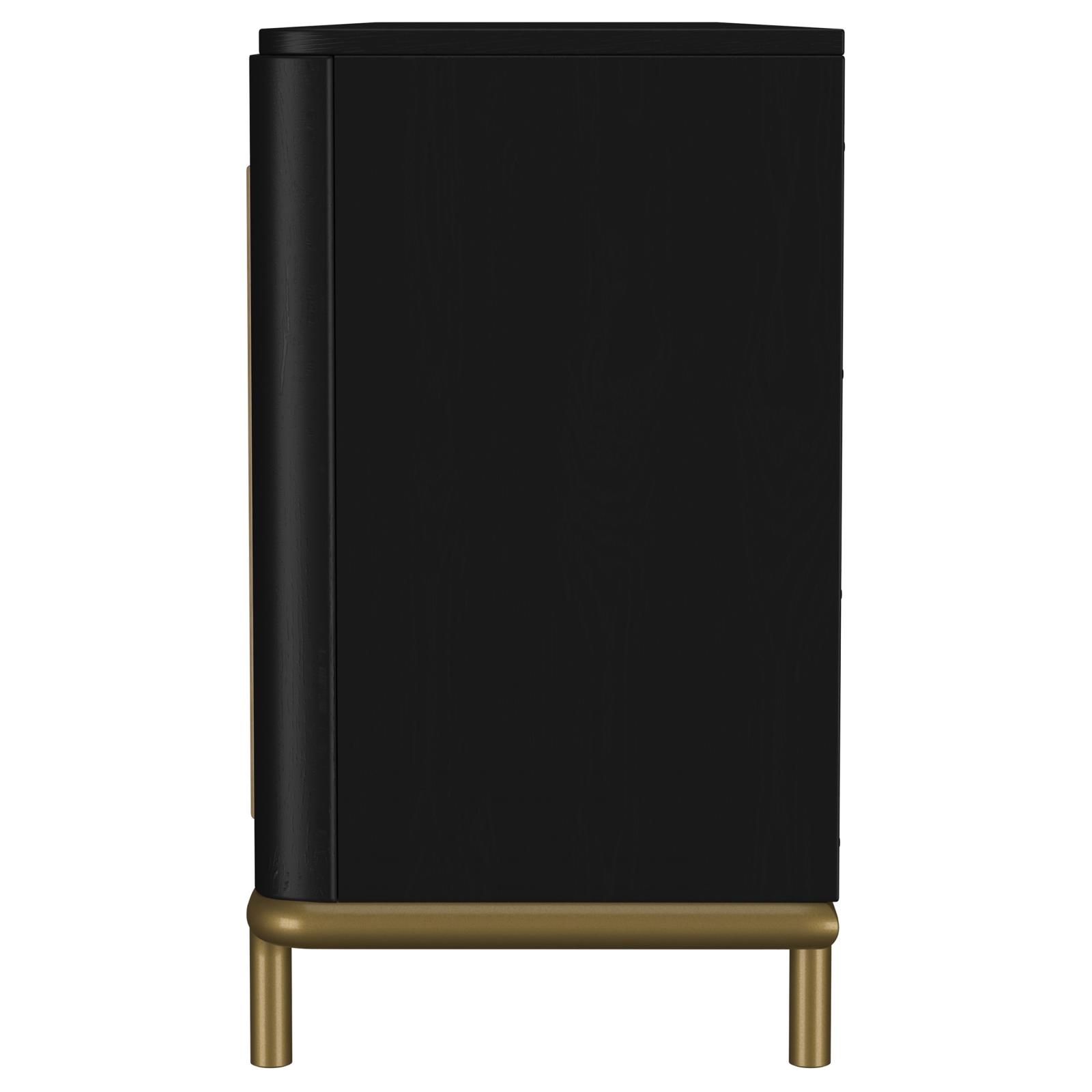Arini Rattan Cane 2-door TV Stand Media Console Black - Image 6