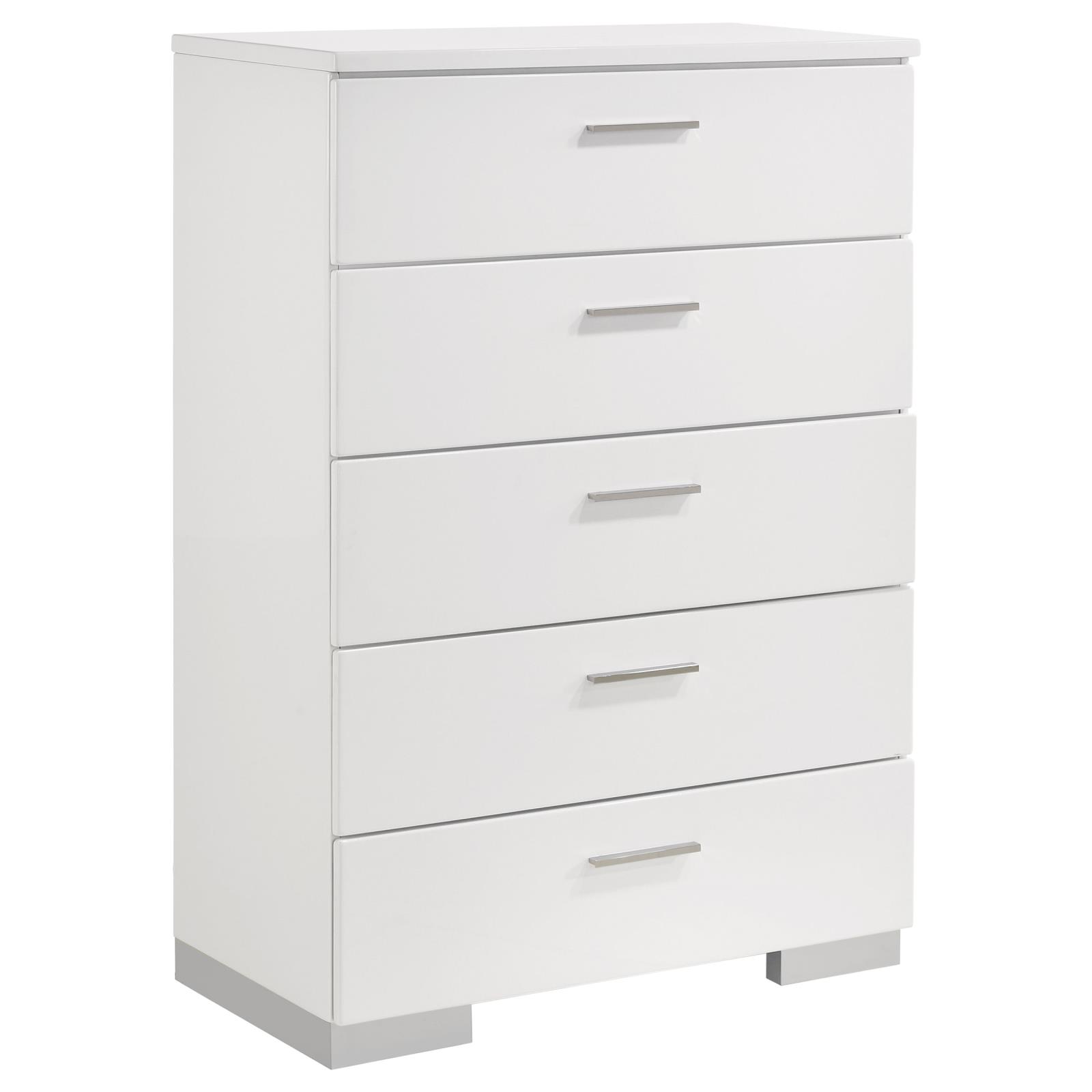 Felicity 5-piece Twin Bedroom Set White High Gloss - Image 10
