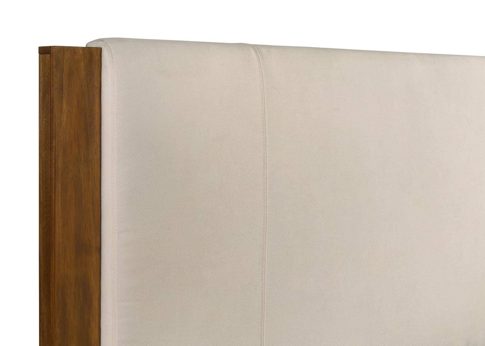 Adderley Queen Wood Panel Bed Cream and Warm Brown - Image 7