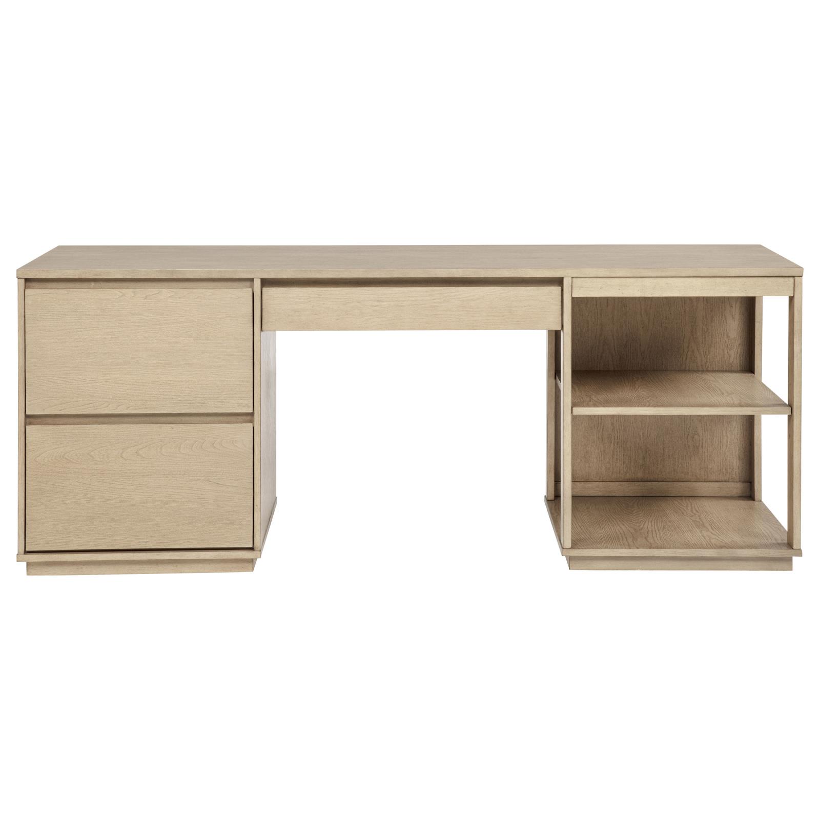 Harkes 75-inch 3-drawer Computer Desk with Adjustable Shelf Light Elm - Image 4