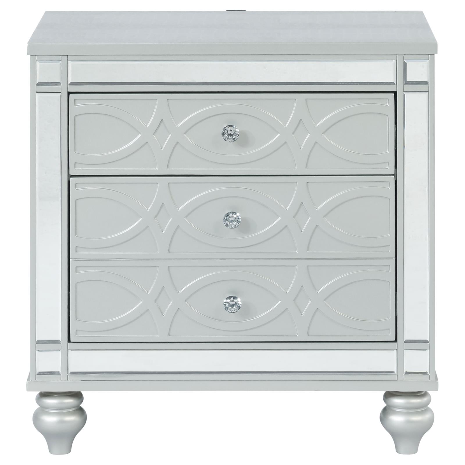 Gunnison 2-drawer Nightstand Silver Metallic - Image 3
