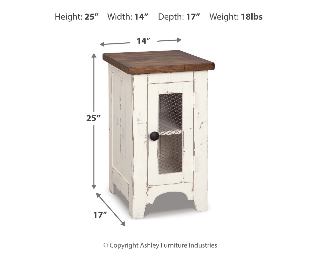 Wystfield - Chair Side End Table - White / Brown - Image 4