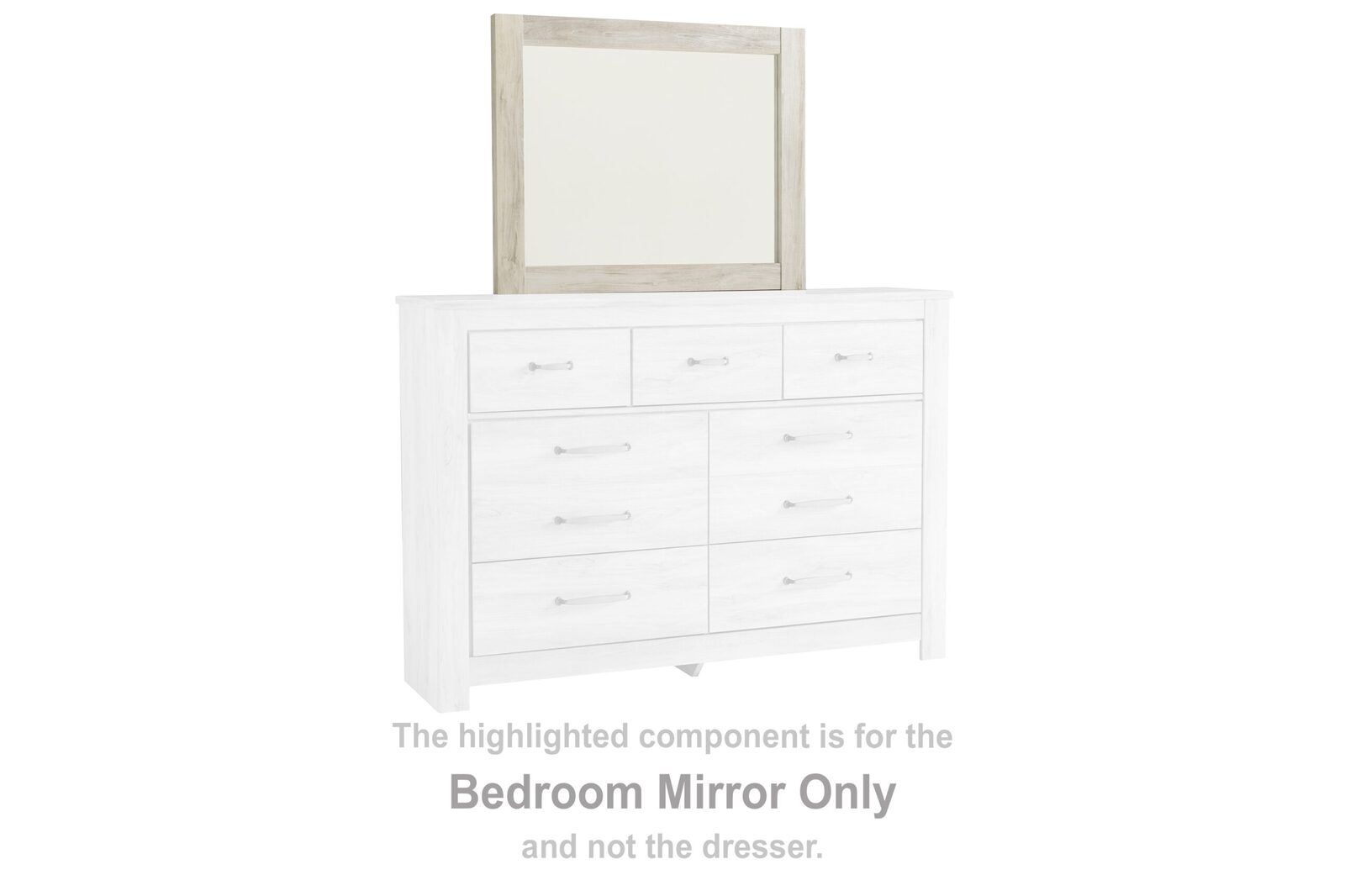 Bellaby - Bedroom Mirror - Wooden Frame - Whitewash - Image 2
