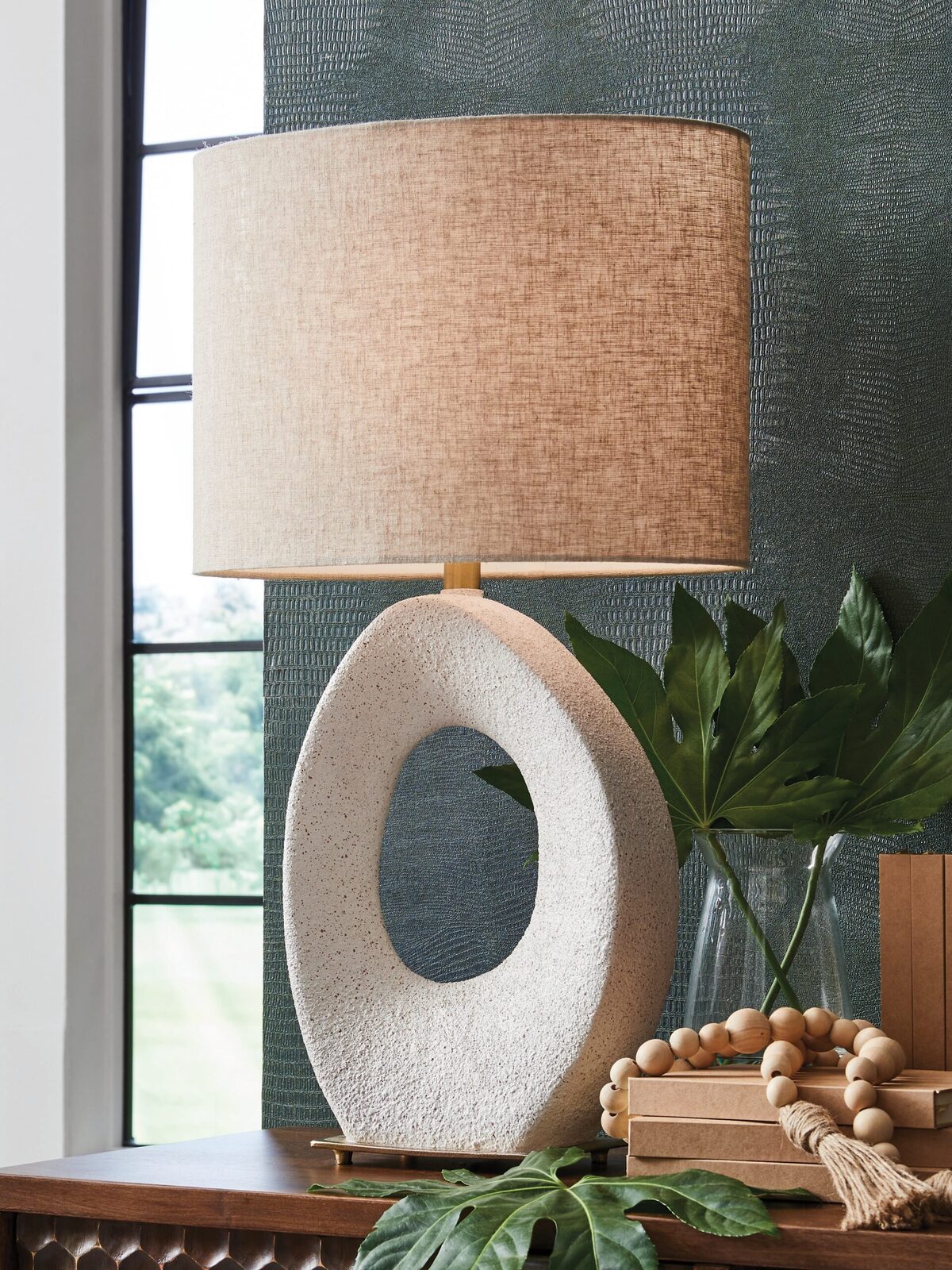 Trentlen - Paper Table Lamp - Cream / Gold Finish - Image 2